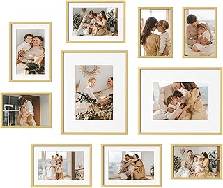 eletecpro Aluminum Gallery Wall Frame Set of 10, Including 2Pcs 8x10, 4P...