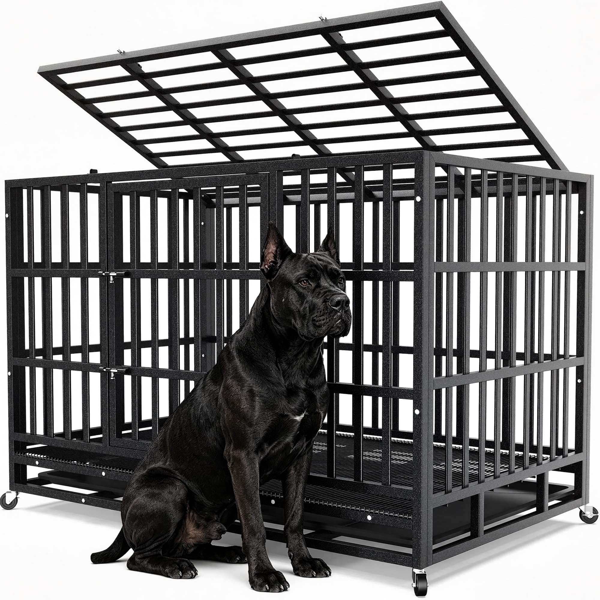 HIWOKK 48 Inch Heavy Duty Dog Crate