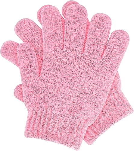 Sibba 2 guantes de lavado exfoliantes de doble textura, guantes de baño para ducha, exfoliante corporal, manoplas exfoliantes, removedor de piel