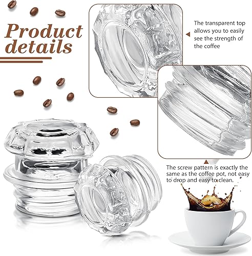Miniatura 3 de 2 piezas de percolador de café de repuesto para parte superior de vidrio transparente para piezas de filtro de cafetera, piezas y accesorios de