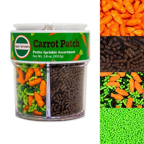 Miniatura 50 de Mystic Sprinkles Surtidos de espolvorear de 4 celdas (Monster Mash, Petite) Una Navidad clásica en oro,Una Navidad clásica en plata,Americana,Campos