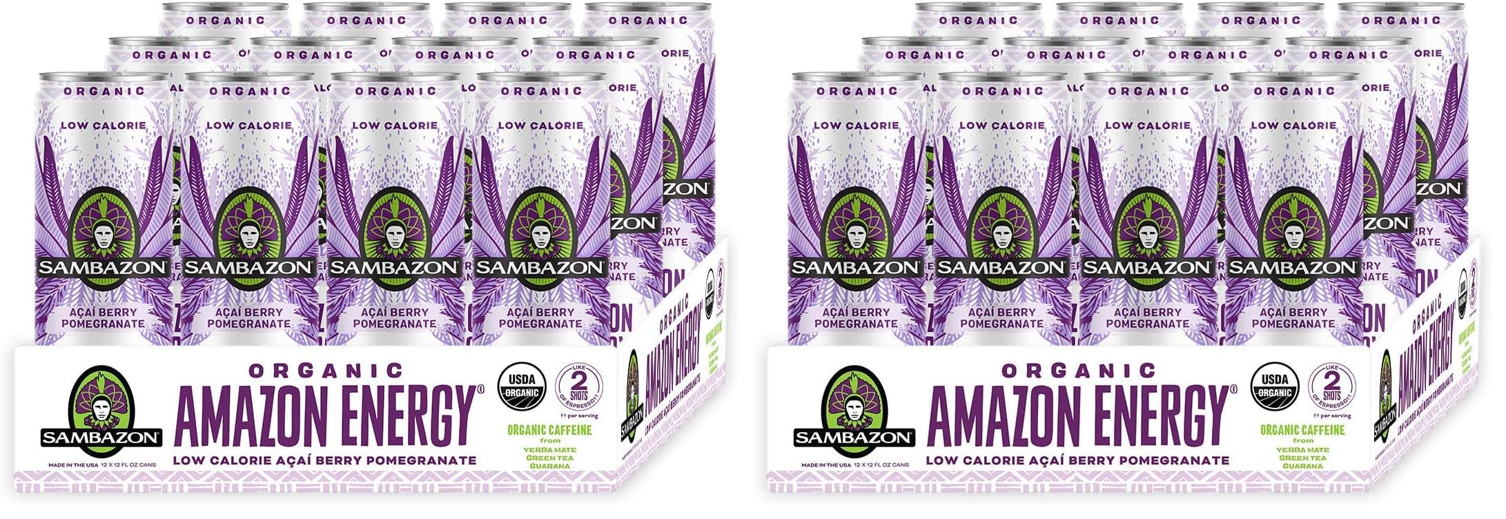 Sambazon Acai Berry Pomegranate / 12 Fl Oz (Pack of 24) / Purple Energy Drinks