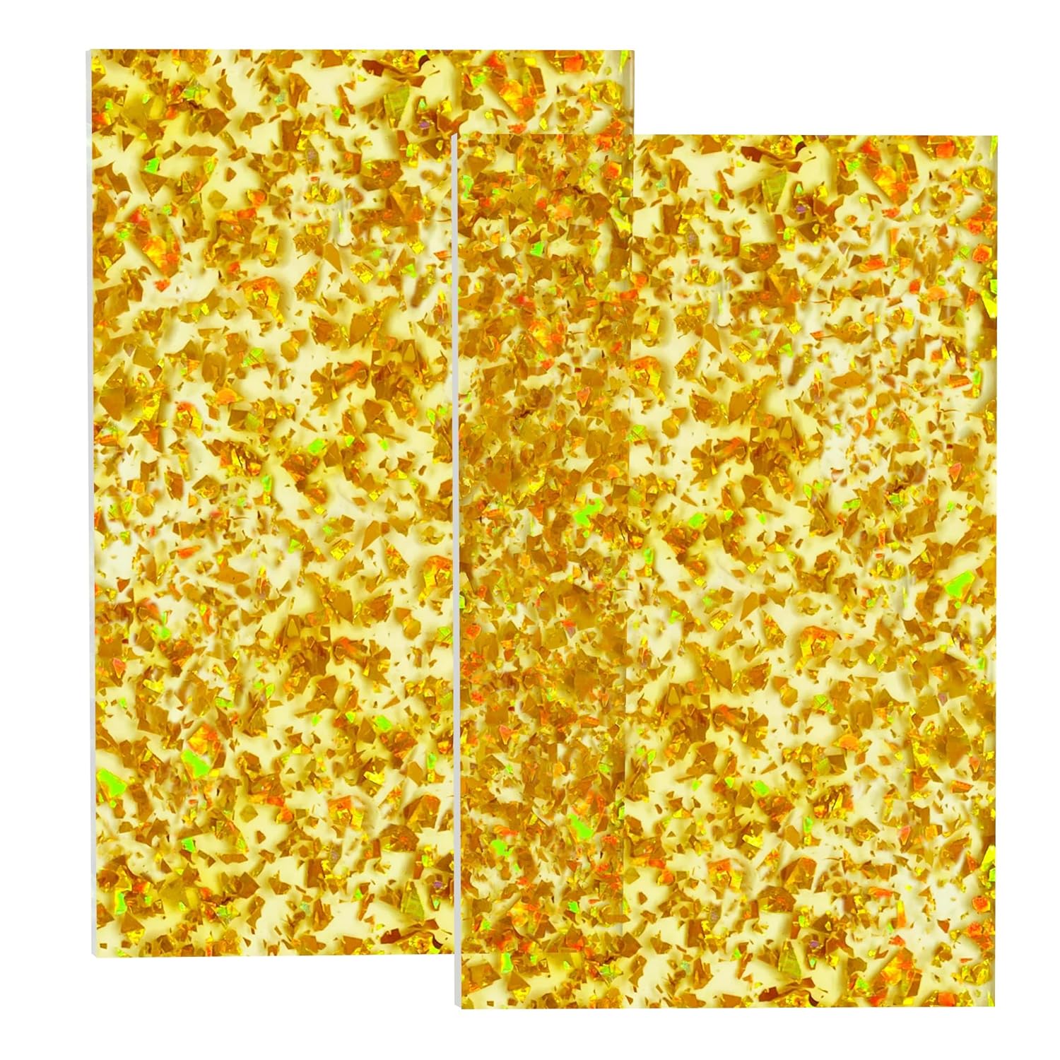 1/8" Thick Glitter Acrylic Sheets Transparent Confetti Sparkly Acrylic for Laser Cutting and Engraving & Crafts(12x 8, Mixed, 6)