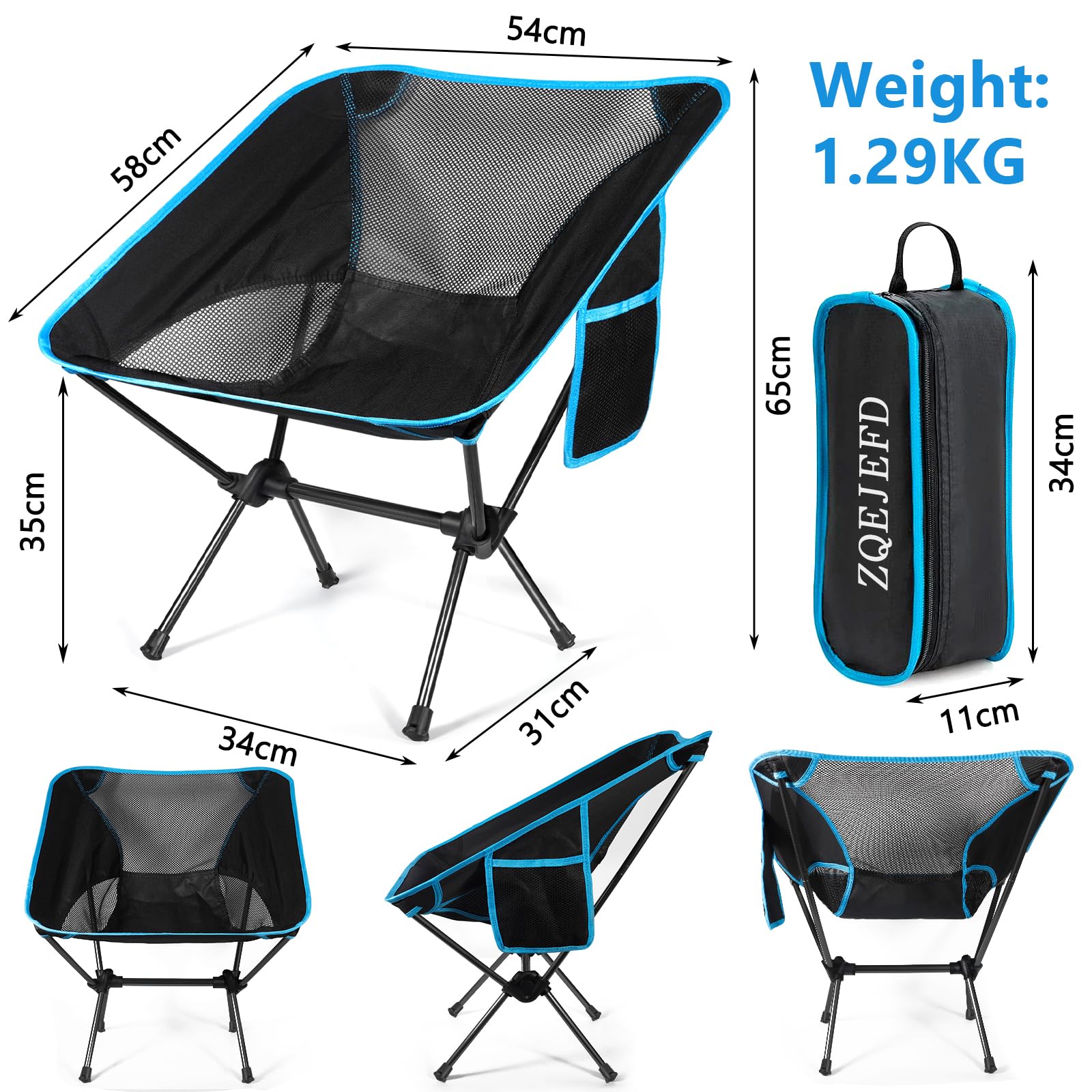 Sedia Da Campeggio Pieghevole Reakoo - Leggera E Portatile - Foto 7