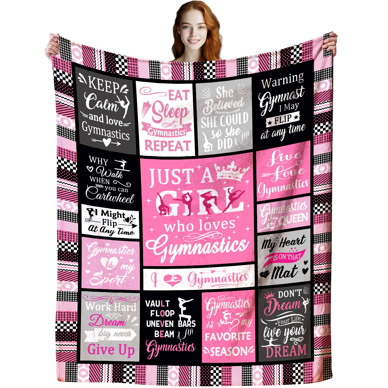 ISSOUS Gymnastics Blanket Gifts for Girls,Funny Gymnasts Stuff Gifts for Girls,Gymnastics Barbie Blankets and Throws for Teens Kids Lovers 50