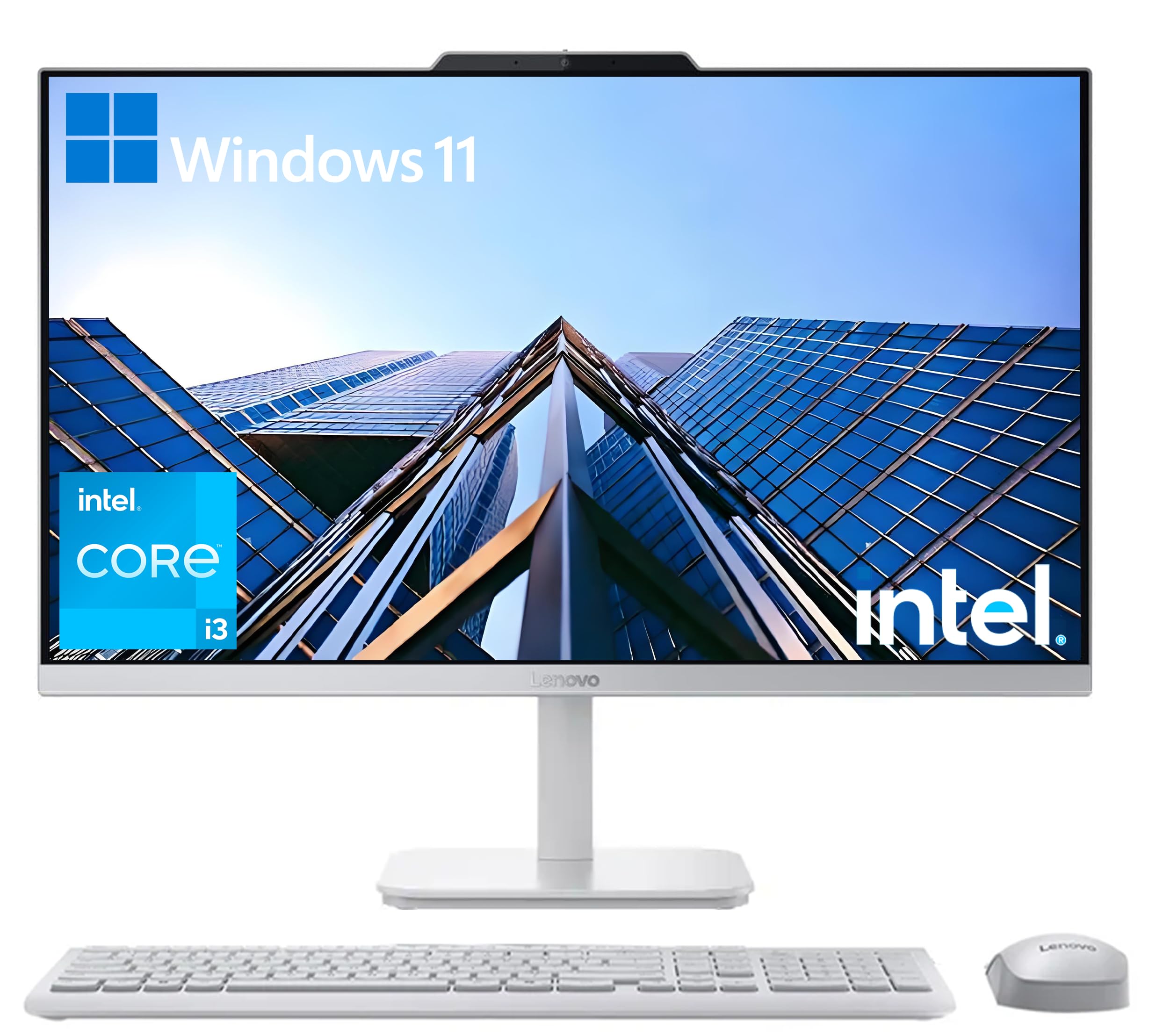 Lenovo 24" FHD All-in-One Desktop Computer for Home &amp; Office, Intel Core i3 Processor, 32GB RAM, 1TB PCIe SSD, WiFi 6, HDMI, Bluetooth 5.2, Business AIO, Vent-Hear, Wireless KB &amp; Mouse, Win 11 Pro