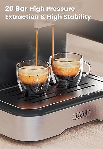 Miniatura 4 de Gevi Máquina de café expreso de alta presión, máquinas de espresso compactas con espumador de leche Varita de vapor, café profesional, capuchino,