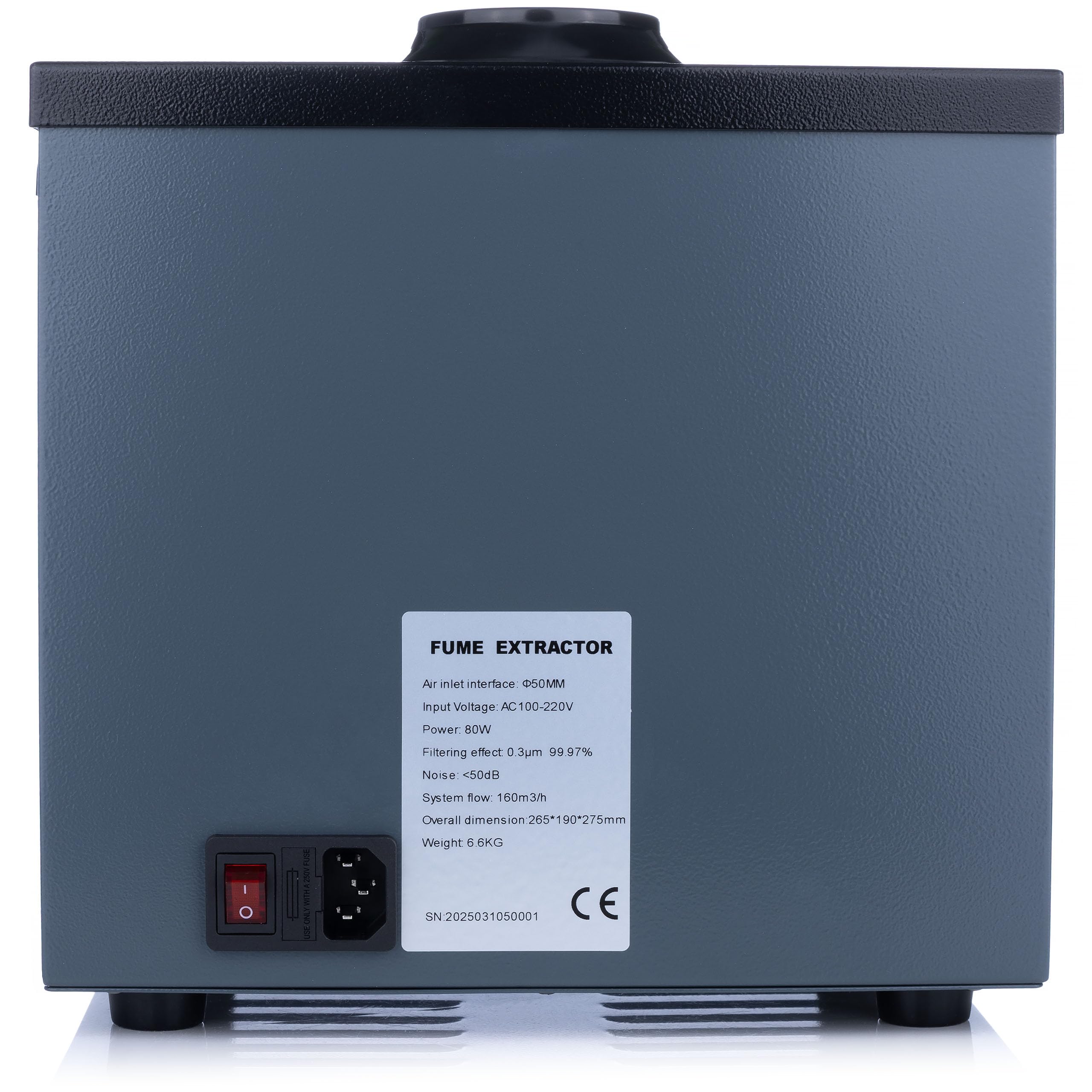 Rosfix Estrattore Fumi SR80 – 80W, 160 m³/h, Filtro HEPA 99,97%, Tubo 0,75 m, Ø50 mm | 2 Stadi Filtrazione | Saldatura, Laboratorio, Officina | Aspiratore Fumi Professionale