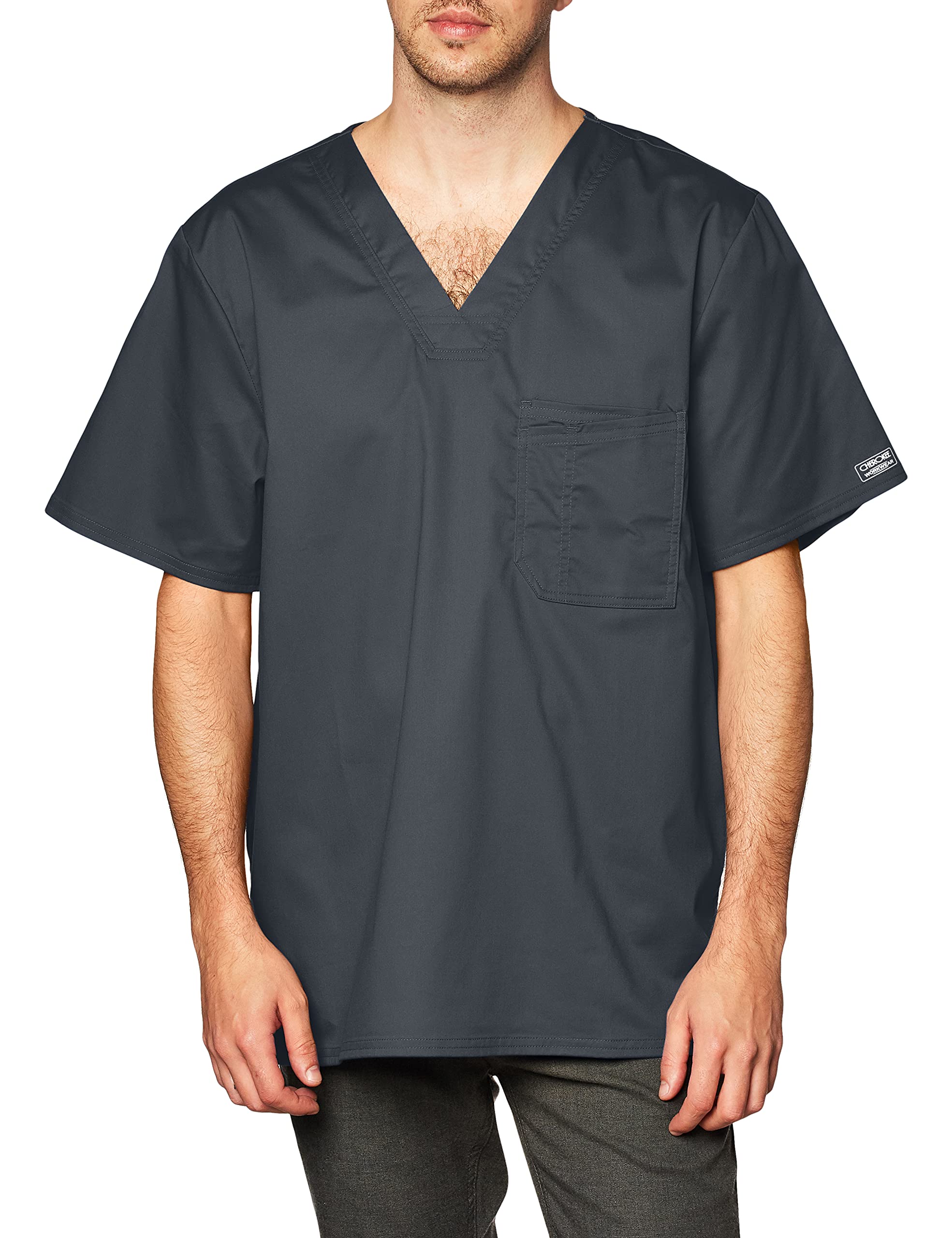 CHEROKEE Men's Medical Scrubs Shirt, Green