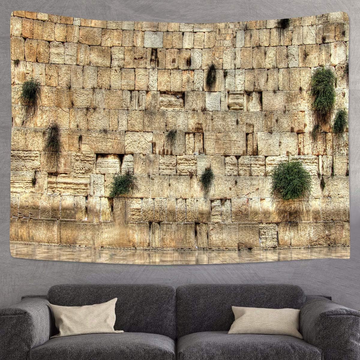 F-FUN SOUL Western Wall Jerusalem City Tapestry, 80x60inchs Soft Flannel, Israel Cityscape Wall Hanging Tapestries for Room Decor DSFS670