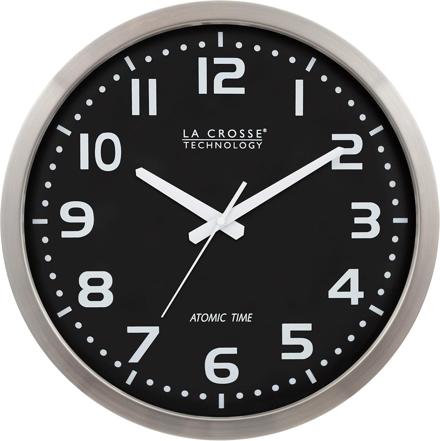 La Crosse Technology WT3161BK 16Inch Stainless Steel Atomic Clock
