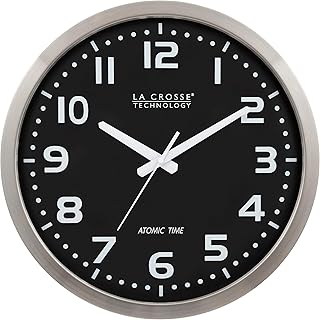 La Crosse Technology WT-3161BK 16-Inch Stainless Steel Atomic Clock