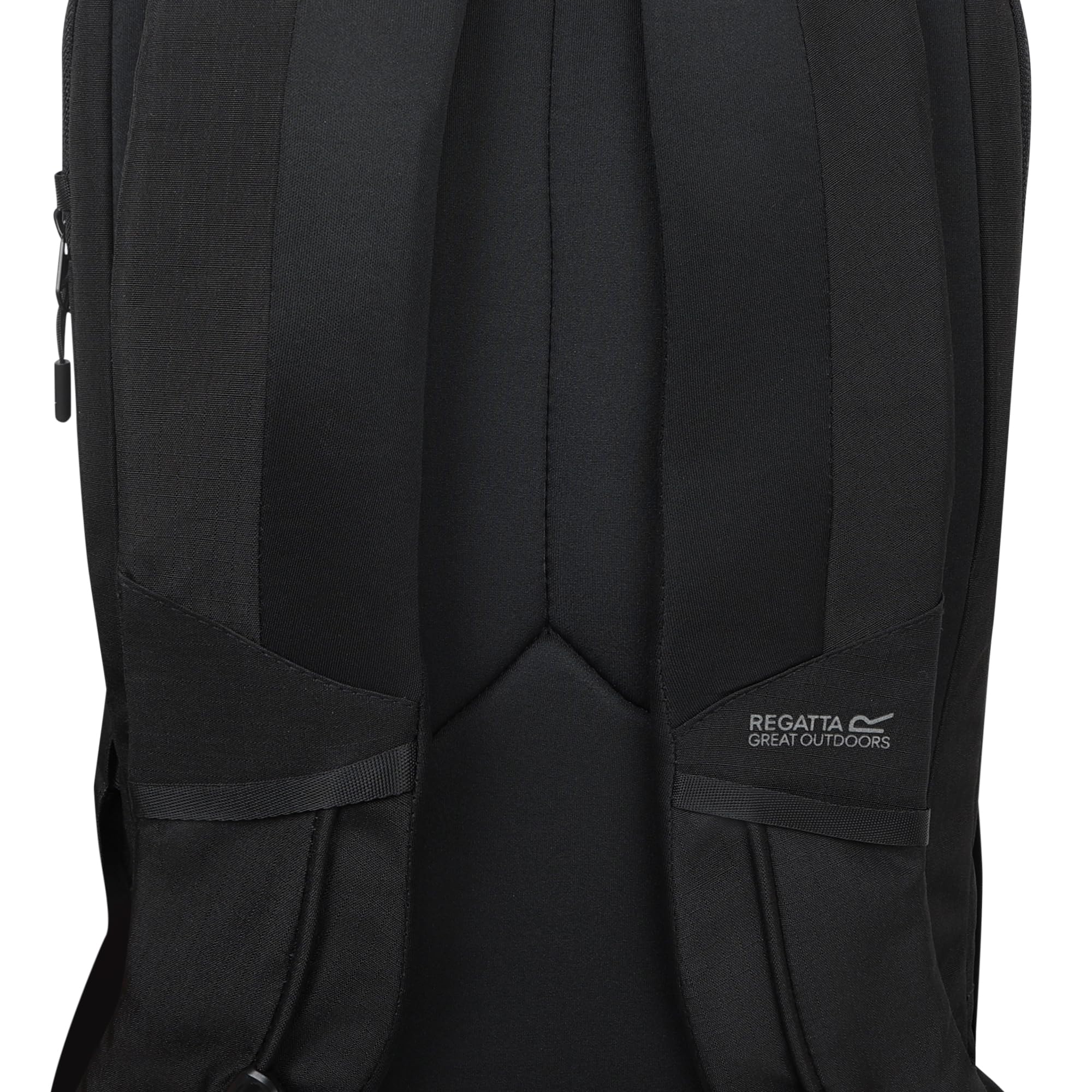 Regatta Zaino Voyad 25L in resistente tessuto ripstop idrorepellente e cerniere bloccabili, perfetto per passeggiate, escursioni, campeggio e trekking, Nero, L, Casual