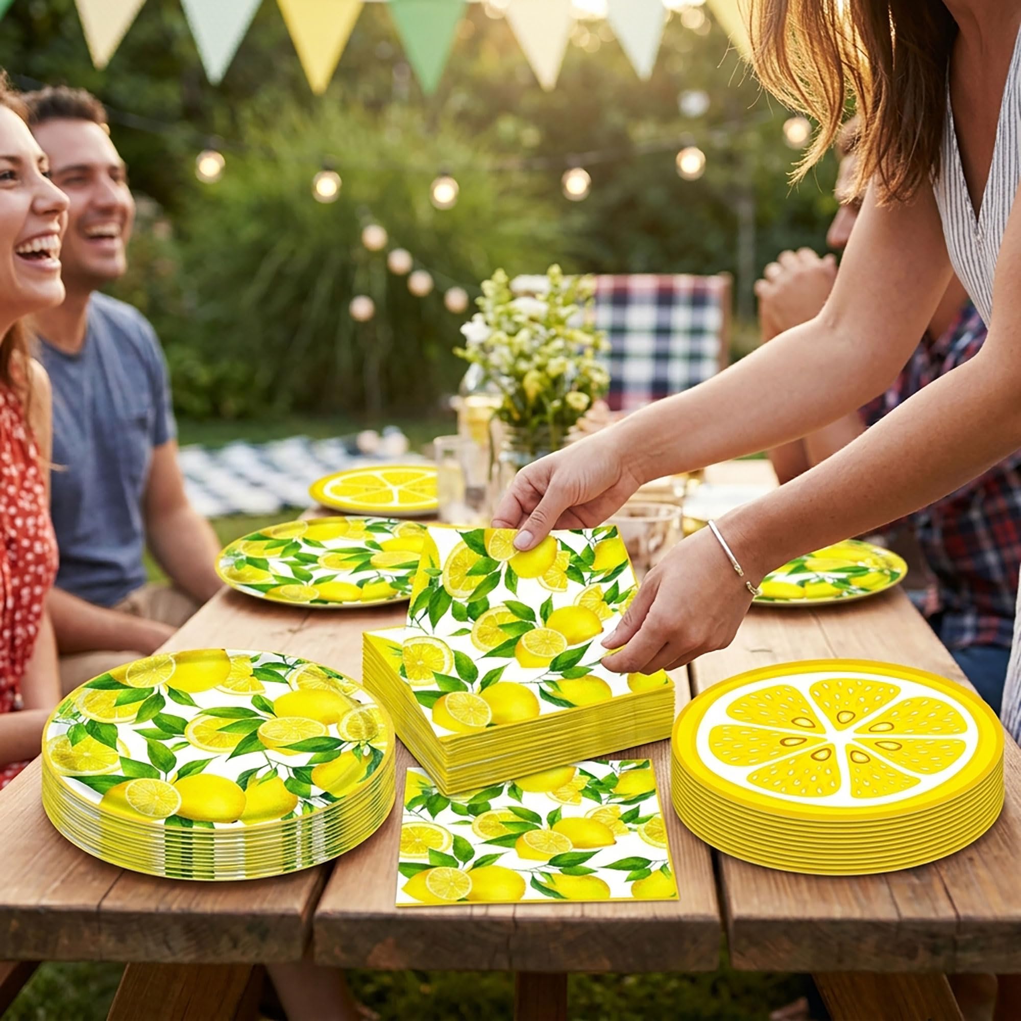 JeVenis Capri Lemon Party Decoration Capri Lemon Birthday Party Tableware Supplies Plates Napkins - Image 5