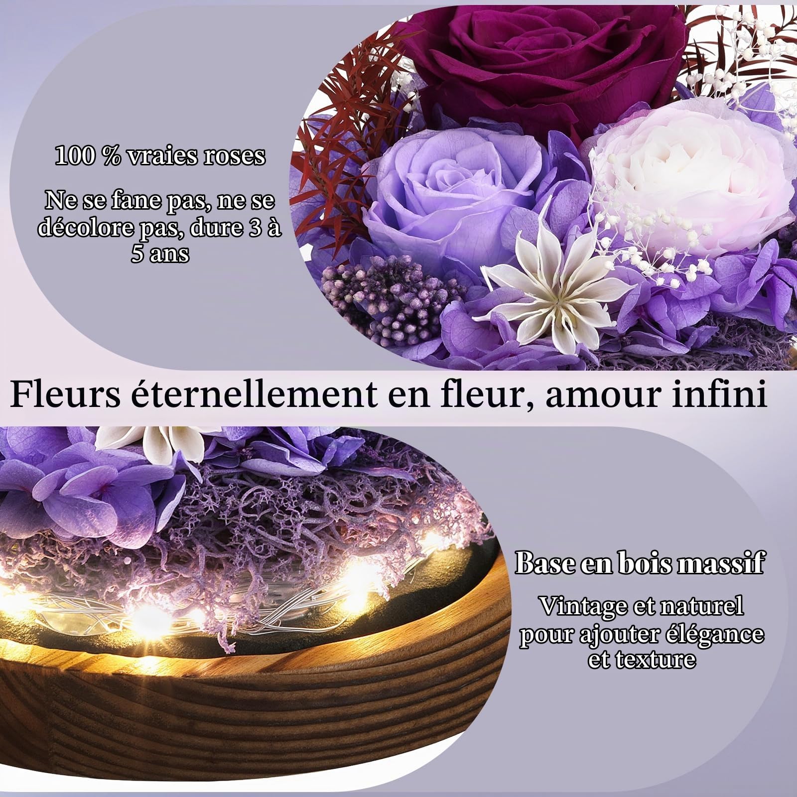 Emibele Cadeaux pour Maman Fleurs Livraison, Cadeaux Anniversaire, Violet