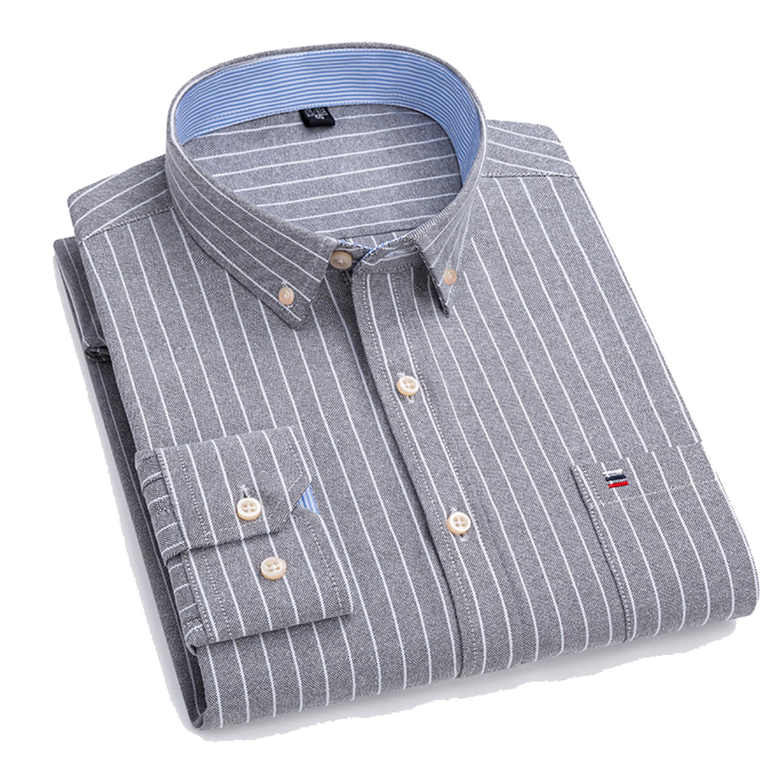 Camicie Oxford da uomo casual a maniche lunghe in cotone camicia button down a quadri formale camicia oversize da uomo taglie forti S ~ 7XL