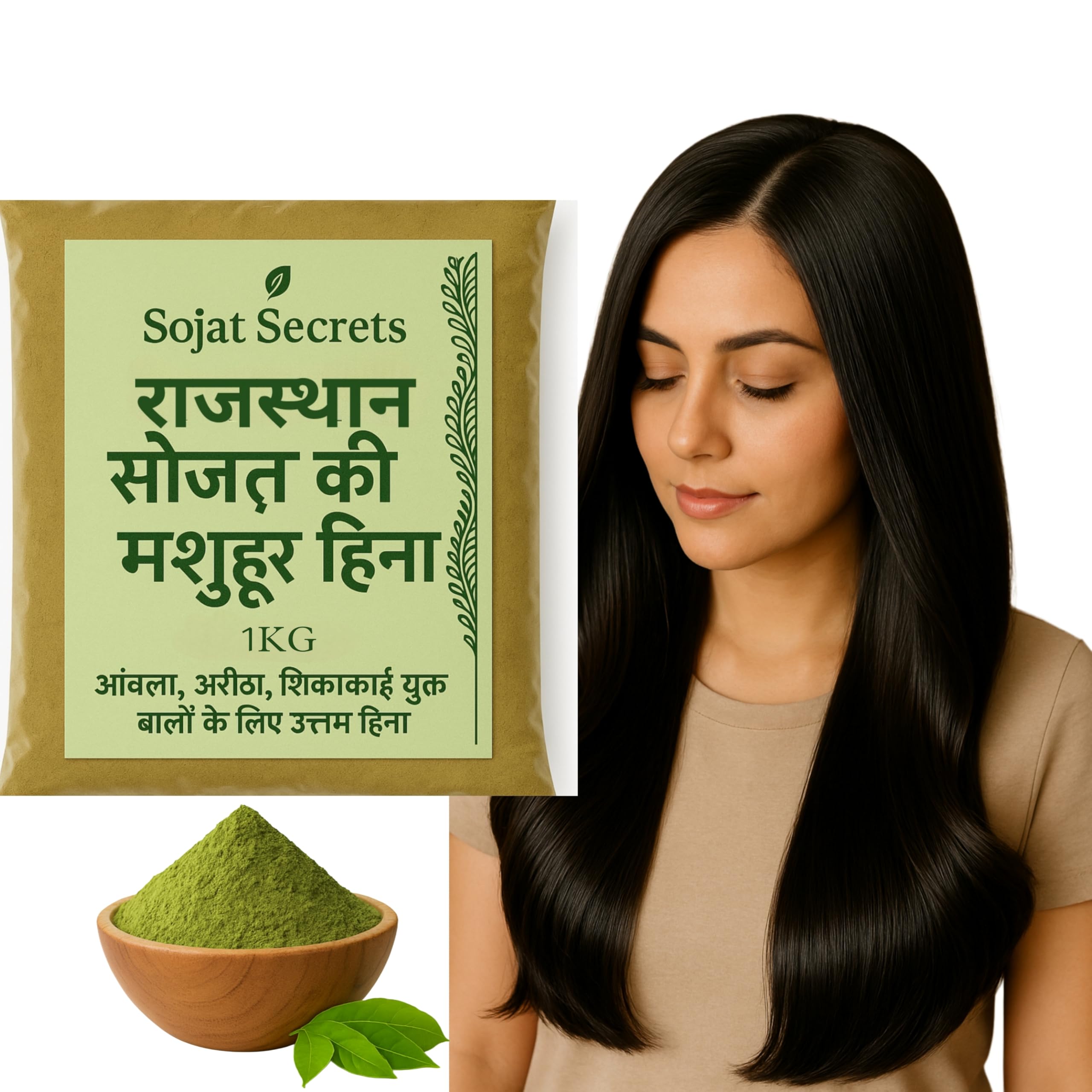 (1Kg) Sojat Secrets Rajasthani Natural Henna Powder for Hair Care, Pure Herbal Mehendi,-image-32