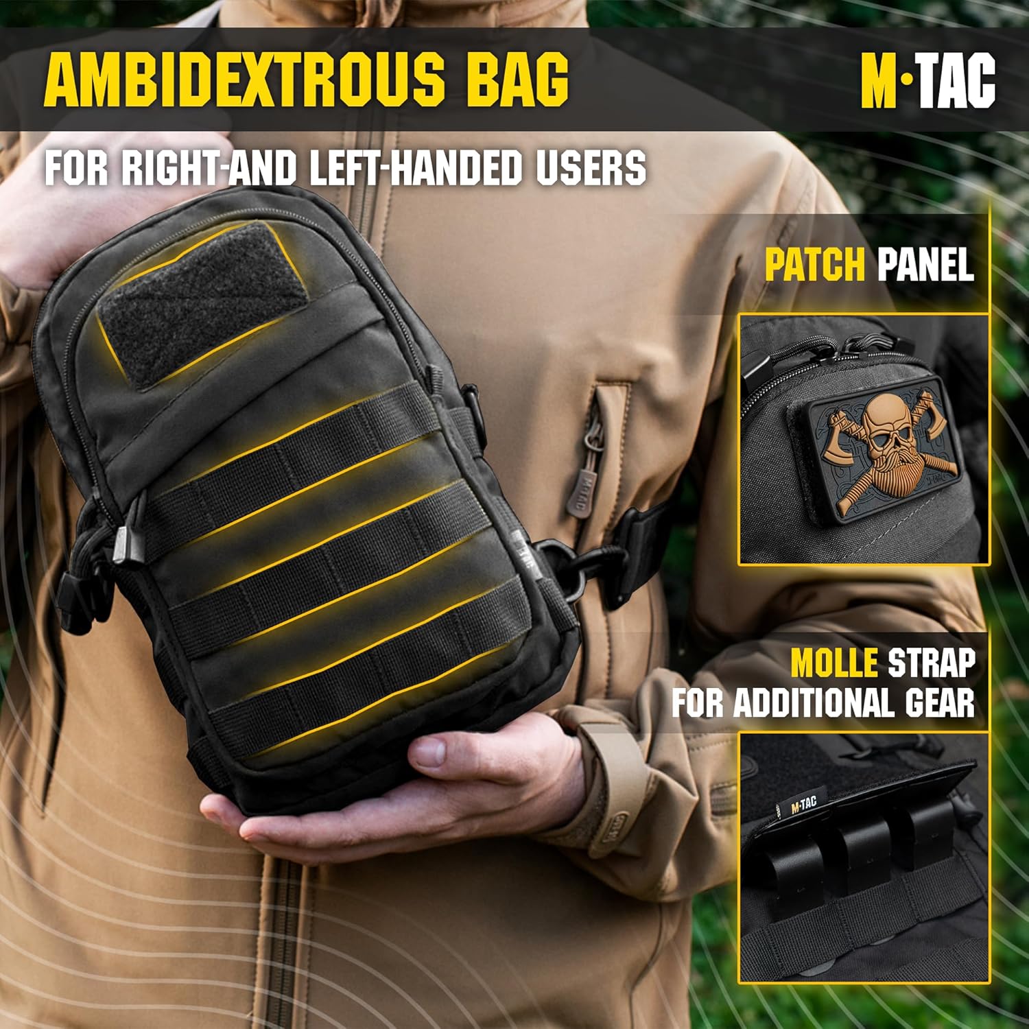 M-Tac Shoulder Bag Tactical Sling Bag for Men Small Back Pack- Crossbody Suitable as a Chest Pack Sling Mini Backpack