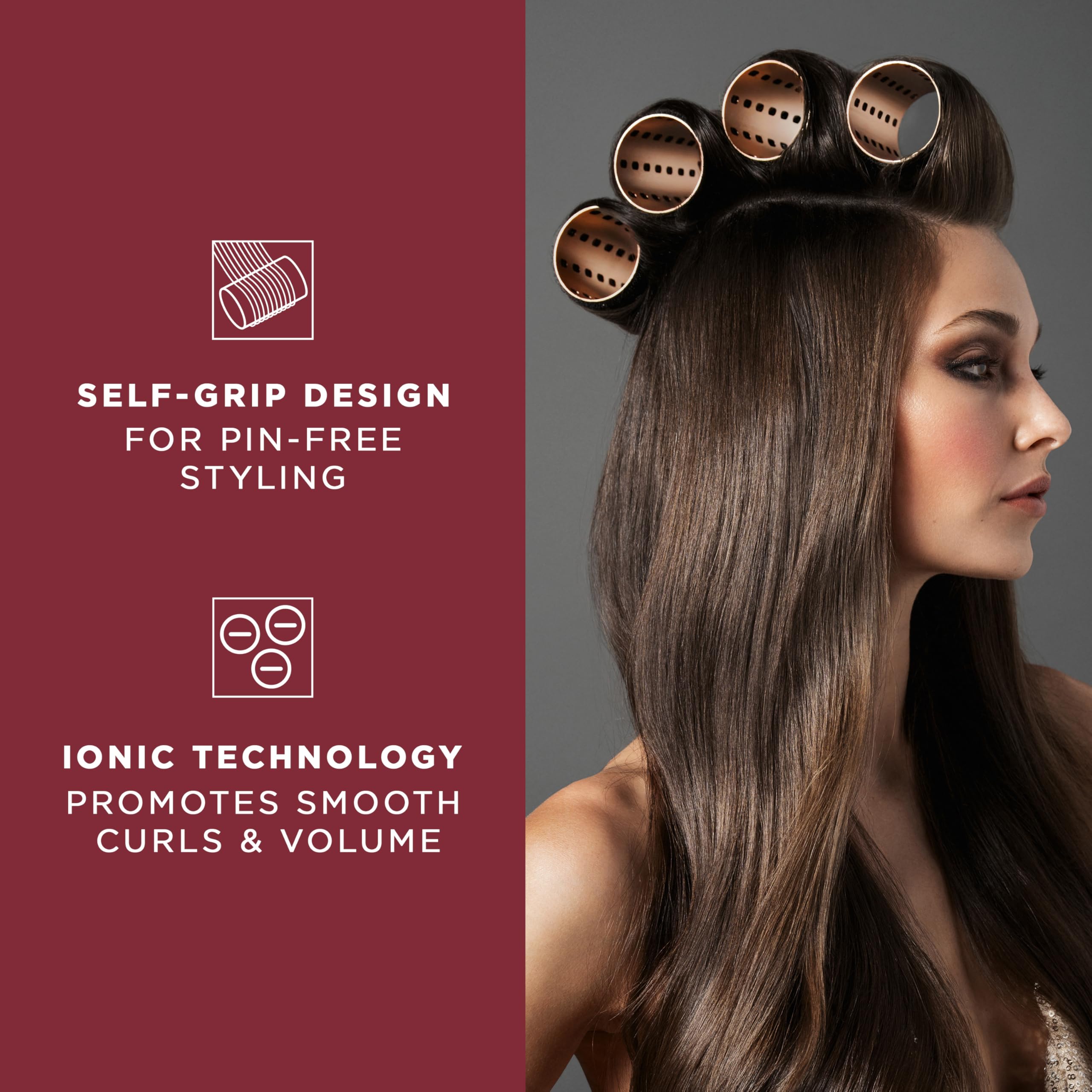 Fromm Thermalux - Rodillos de aluminio para el cabello, rodillos profesionales de autoagarre con núcleo de aluminio y tecnología iónica para volumen, ondas y flequillo de cortina, ideal para cabello