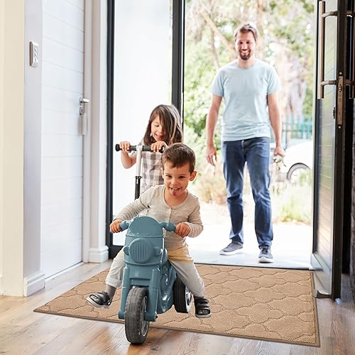 Vista 2 de COSY HOMEER Tapete antideslizante para puerta de entrada, para uso en interiores, tapete absorbente para puerta delantera, tapete de entrada lavable