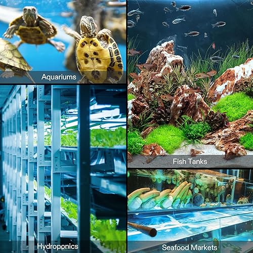 Miniatura 7 de VIVOSUN Disco de piedra de aire de 8 x 8 pulgadas con carcasa y ventosa para acuario, tanque de peces y bomba de aire hidropónica