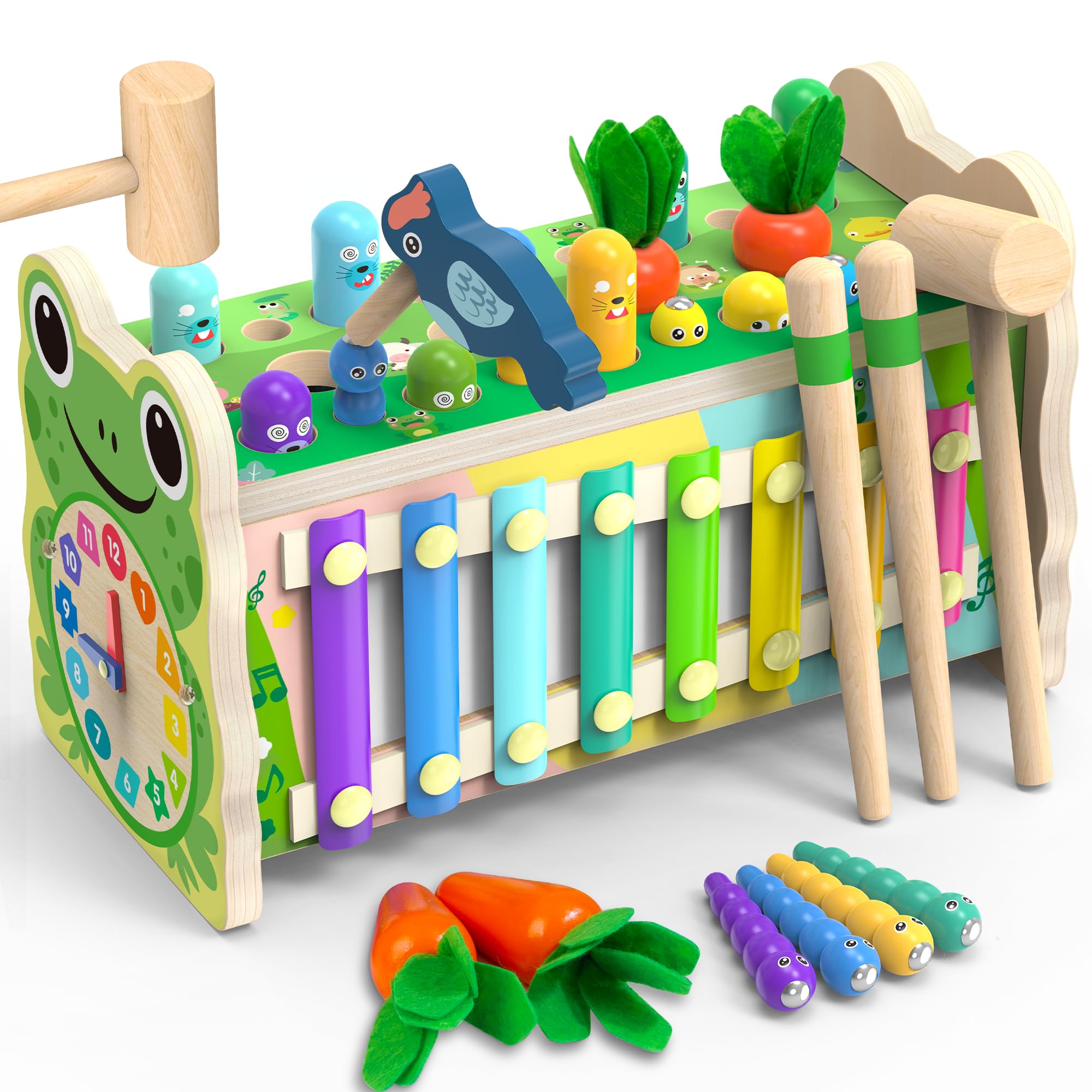 Amazon.com: Amtreen 6-IN-1 Wooden Montessori Toys for 1 Year Old