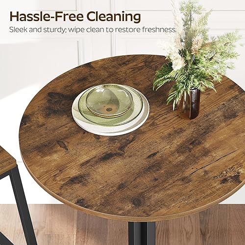 Miniatura 6 de Juego de mesa de bar redonda YATINEY de 2 piezas, mesa de bar de altura de mostrador, mesa de cóctel de altura de bar, uso versátil, para comedor,