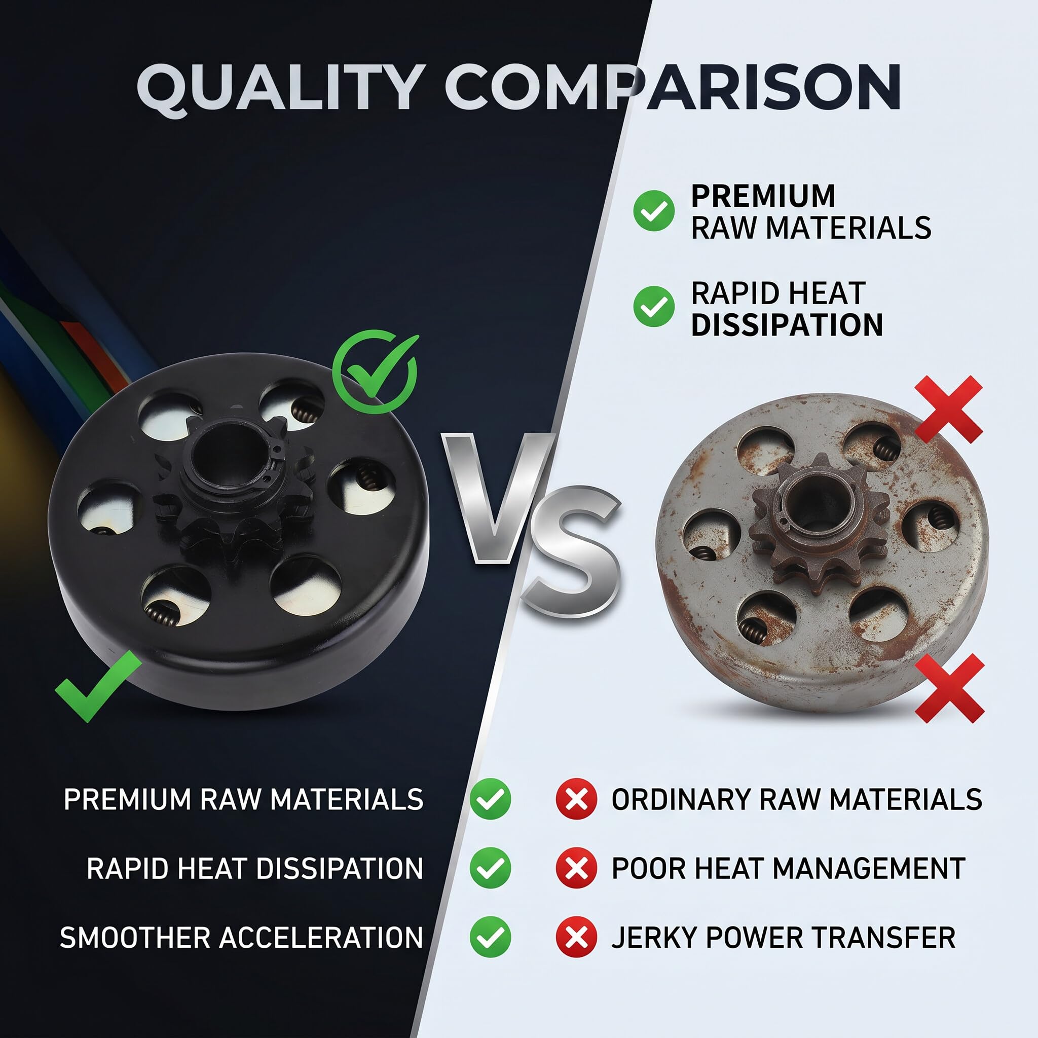 Cocoarm Zentrifugalkupplung, Premium Metal Go Kart Clutch mit Drehmoment für 420 Ketten 20mm 10T Mini -Fahrräder und Go Karts