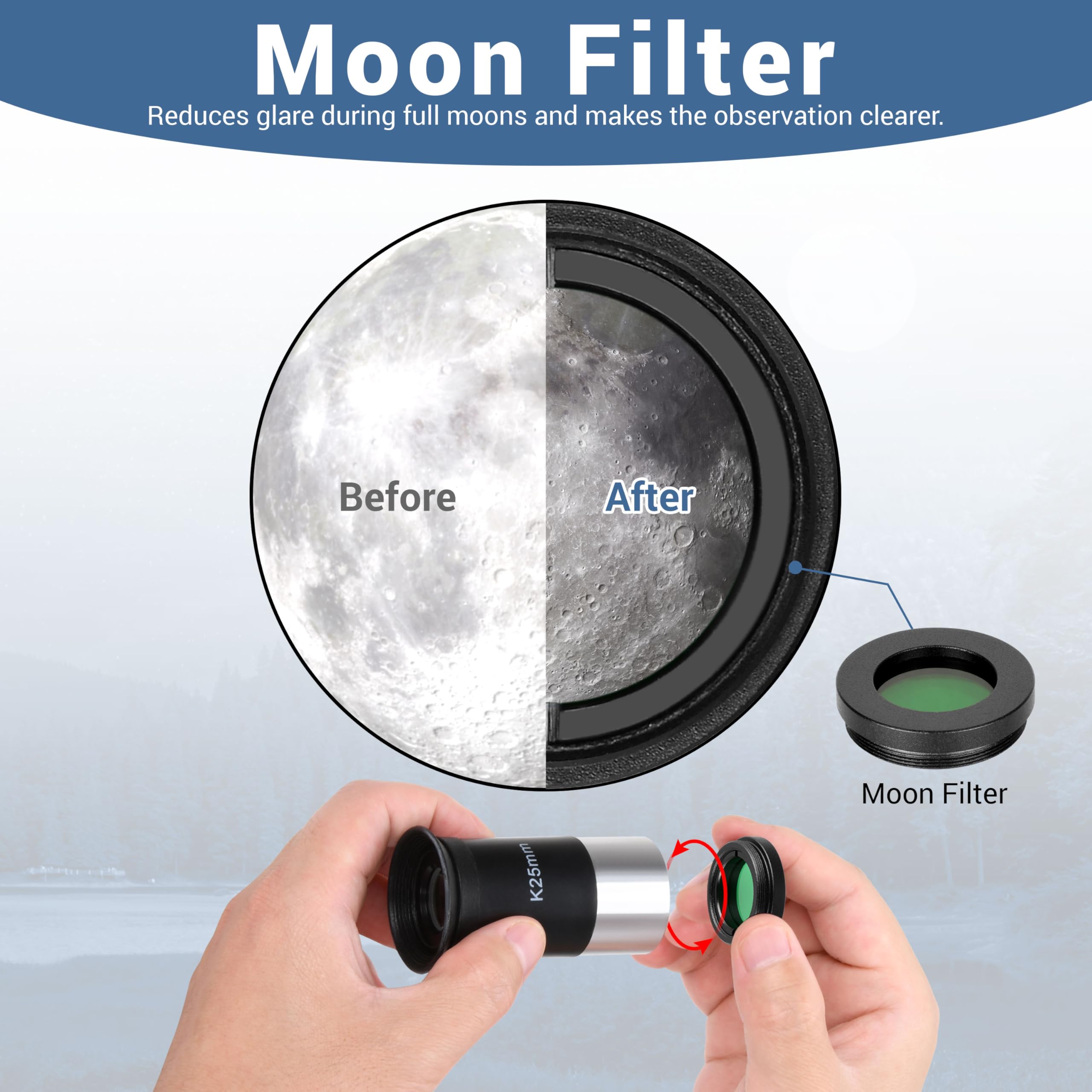 ESSLNB Télescope Astronomique 360/70 pour Adultes Débutants, avec Trépied Ajustable, Adaptateur Téléphonique, Lentille Barlow 3X et Filtre Lunaire, Idéal Observation Lune Planètes