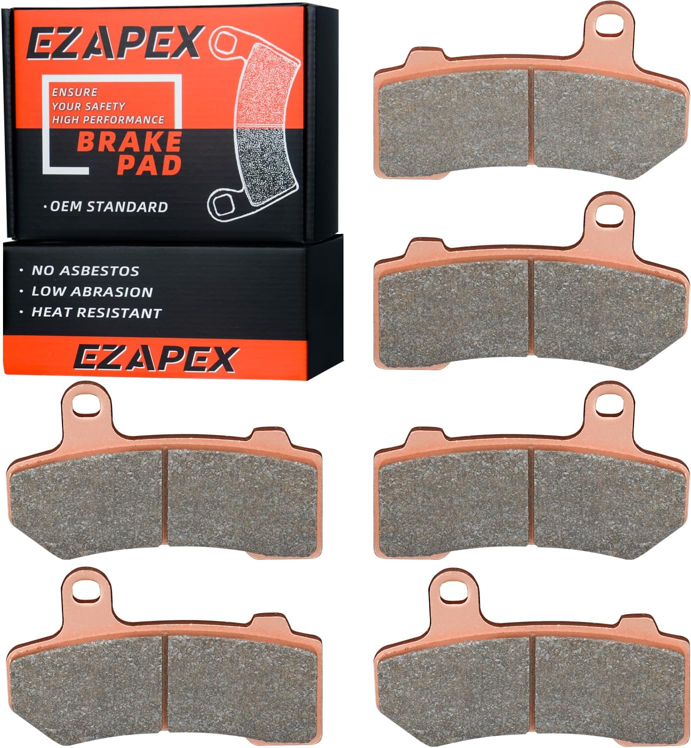 Brake Pads Front and Rear Compatible with Harley Davidson Road Glide 2008-2021 Street Glide 2008-2022 Ultra Classic Electra Glide Sintered Copper 3 sets 41854-08