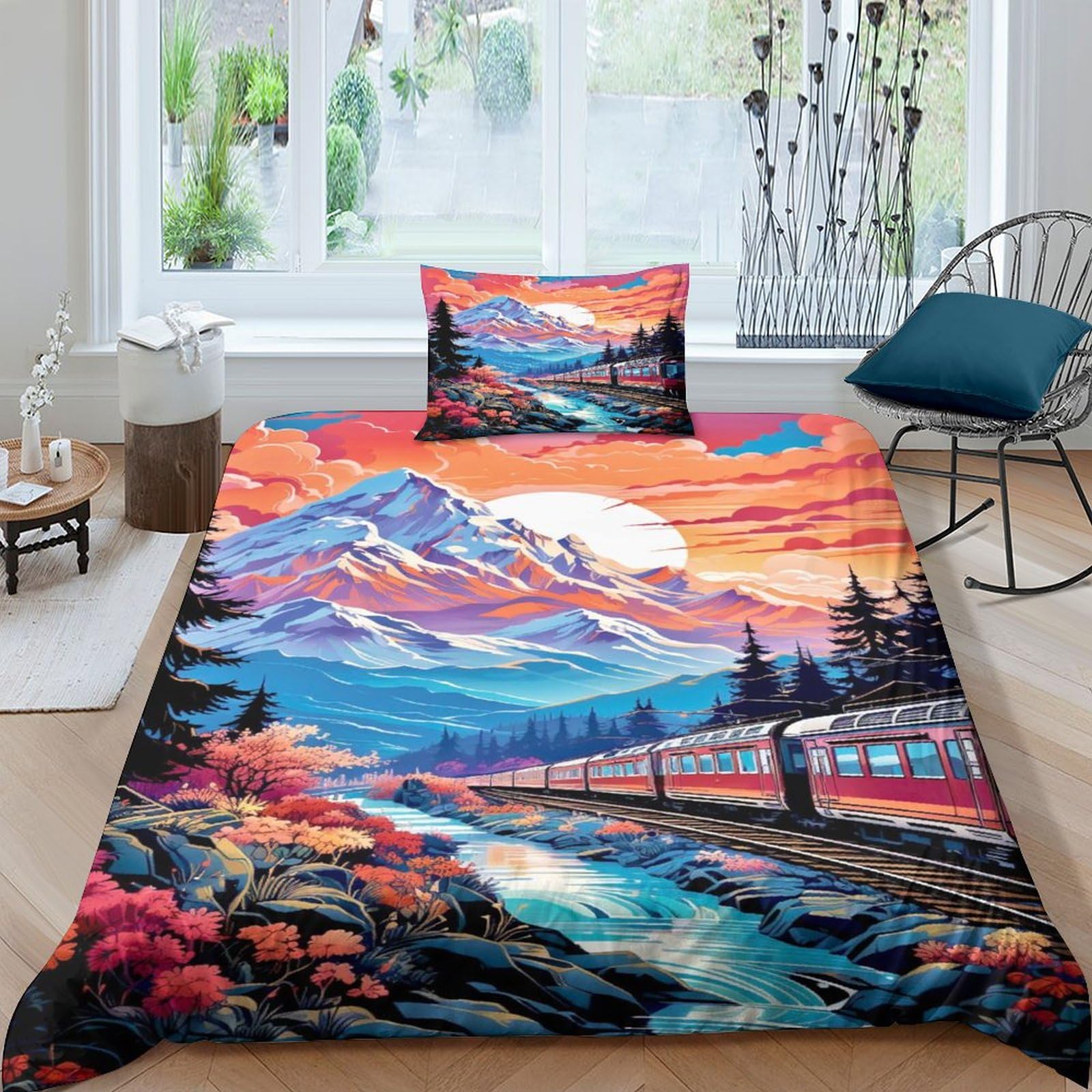 Parure de lit aquarelle pour chambre d'enfant : douceur et style Ukiyoe au quotidien