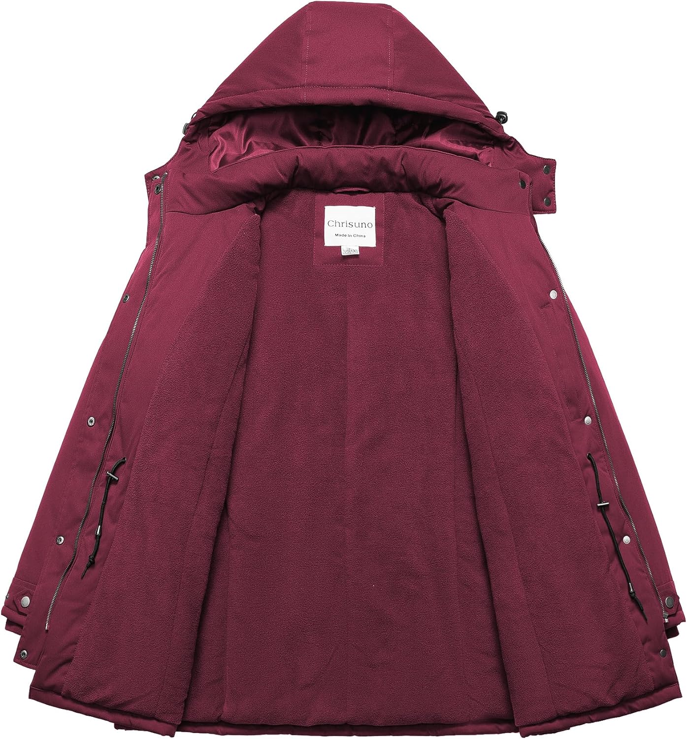 Chrisuno Women's Plus Size Winter Coat Insulated Military Parka Jacket Waterproof Fleece Lined Thickened Detachable Hood - Image 3