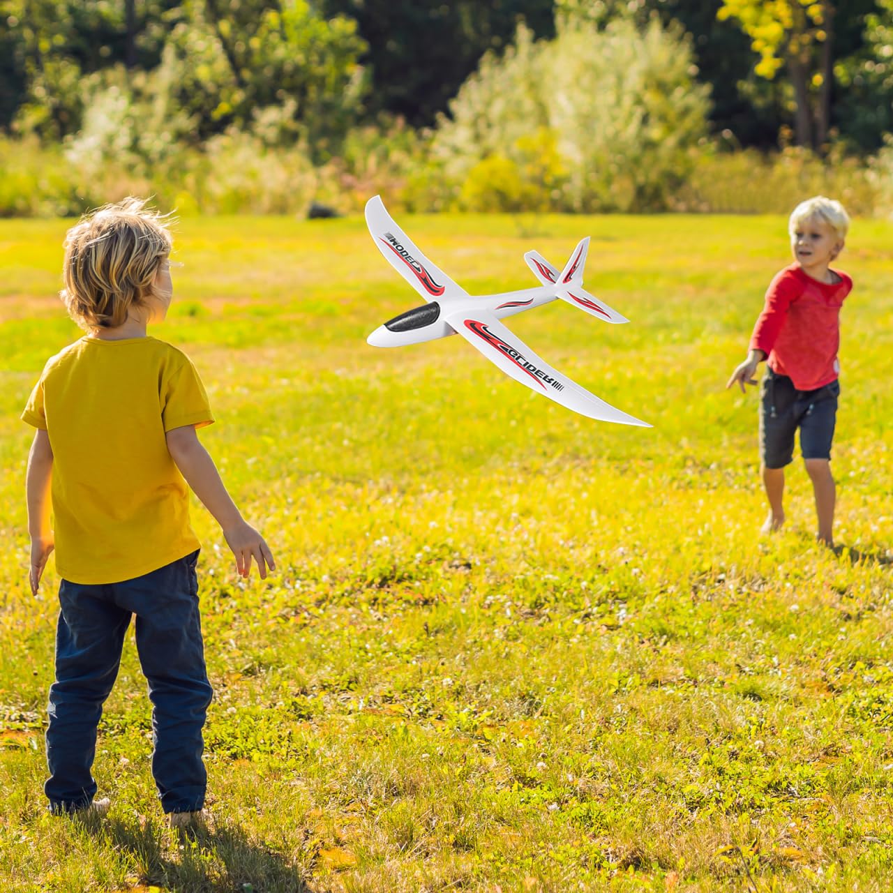 Gadpiparty Avión Planeador Volador de Espuma de 39 Pulgadas para Exteriores, Juguetes planeadores de Lanzamiento, Aviones, avión Ligero, Juguete Volador Deportivo, Regalo para