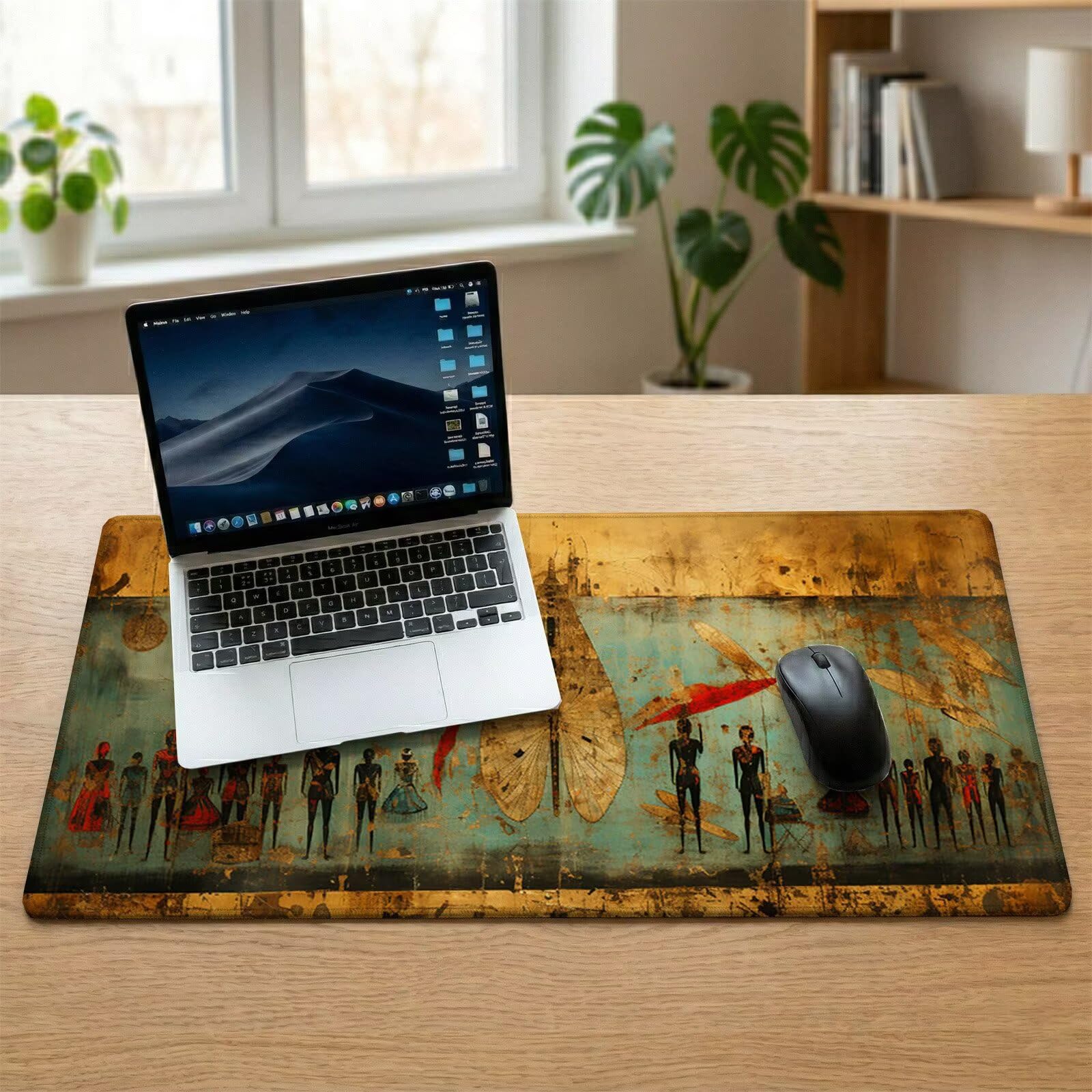 Sottomano Scrivania Grande 1200 x 600 x 3 mm Retro Tappetino Tastiera Computer con Base Antiscivolo e Bordi Cuciti, Protezione Impermeabile, per Lavoro, Casa e PC Gamer, Regali (Nazionalità) L-x2748