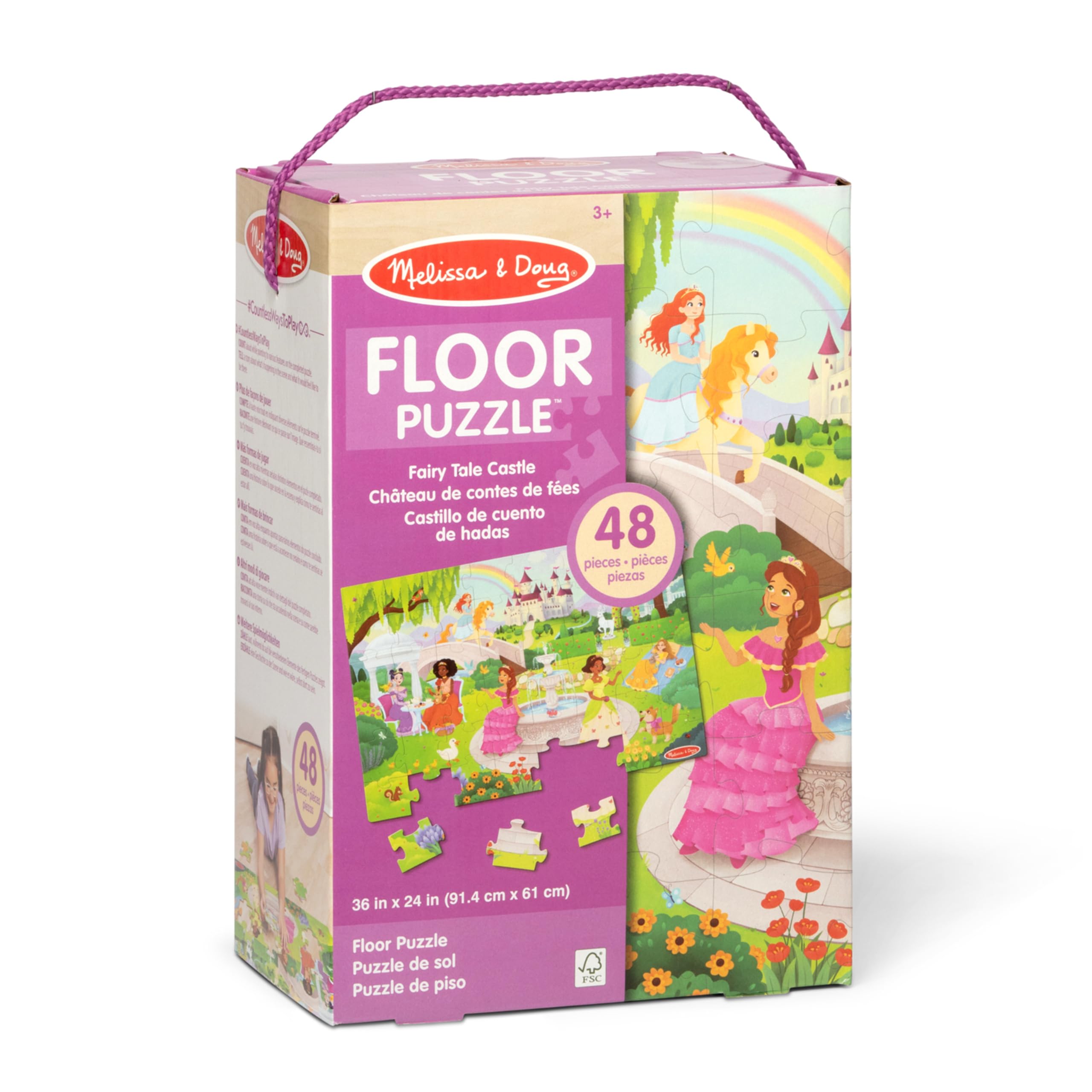 Melissa & Doug Neu! Fairy Tale Castle Bodenpuzzle 48 Teile