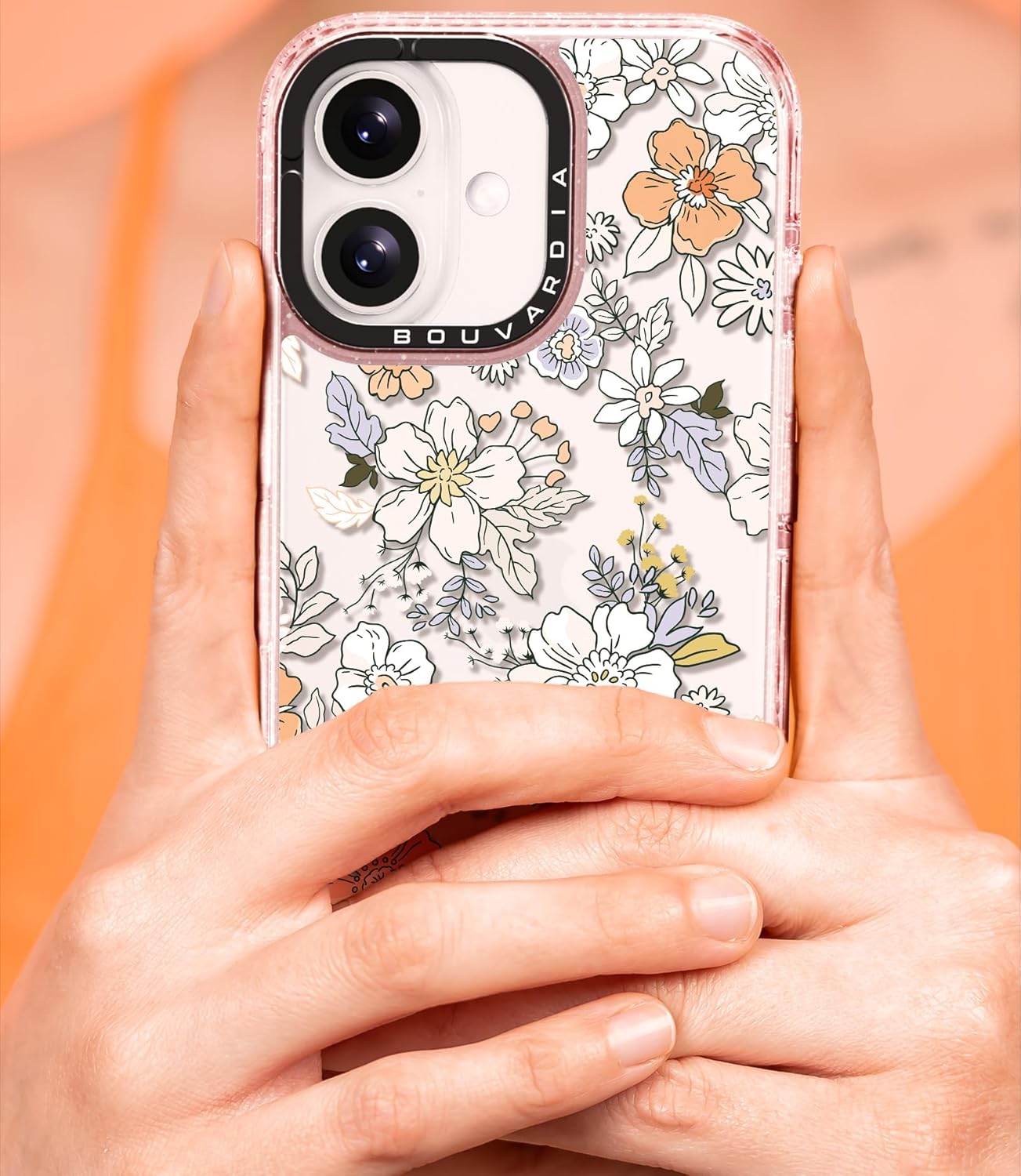 Bouvardia for iPhone 16 Case, Cute Design for Women & Girls, Protective & Aesthetic, Floral Theme - Flowers in Bloom (Pink Bumper) - Image 6