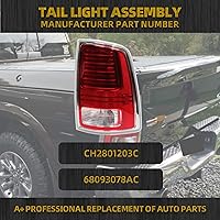 Vista 2 de Dasbecan Conjunto de Luces Traseras LED Compatible con Dodge Ram 1500 2013-2018 Ram 2500 y 3500 2014-2018 Lado del Pasajero Plug & Play Reemplaza#
