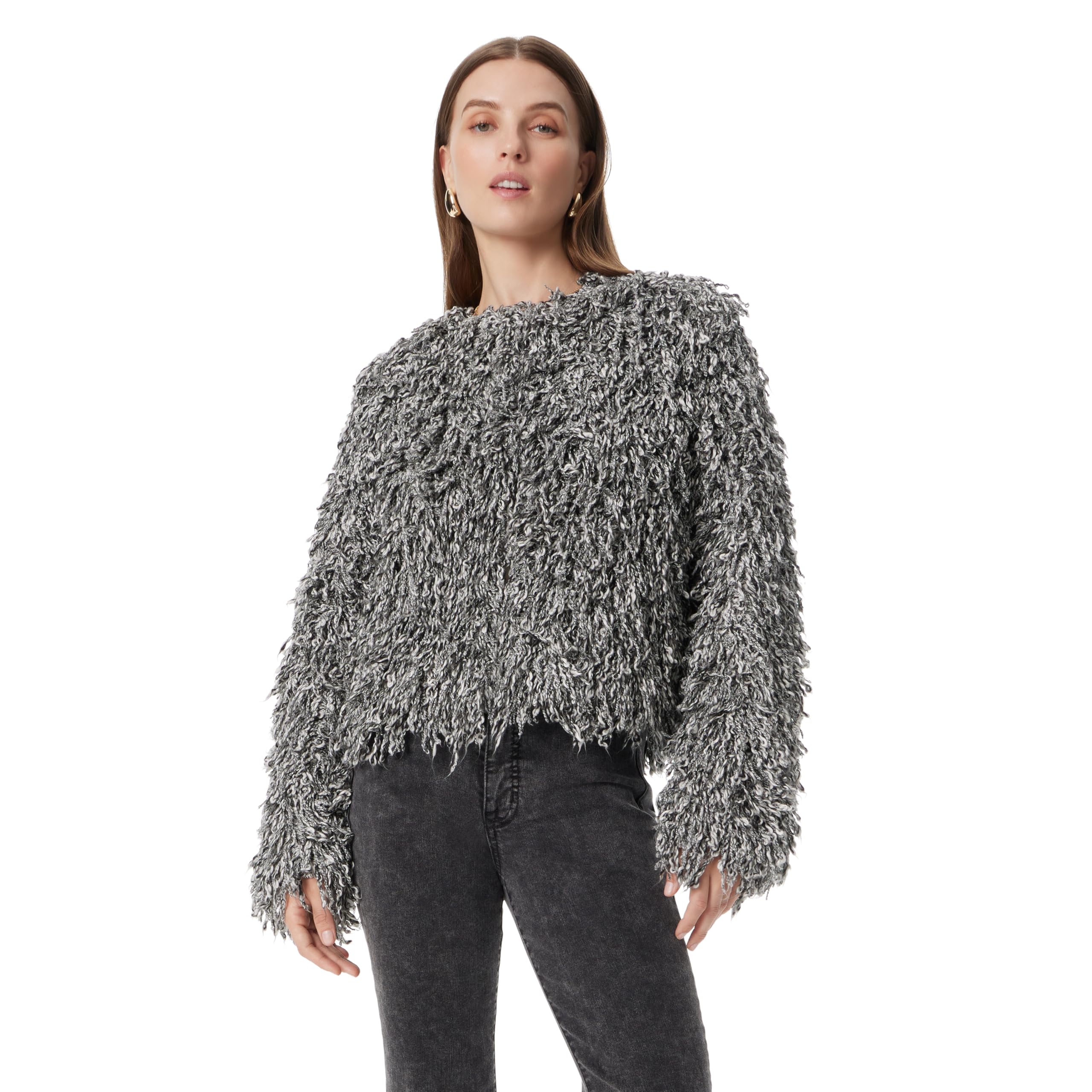 Sam Edelman Womens Baelynn Shaggy Cardigan Sweater Standard