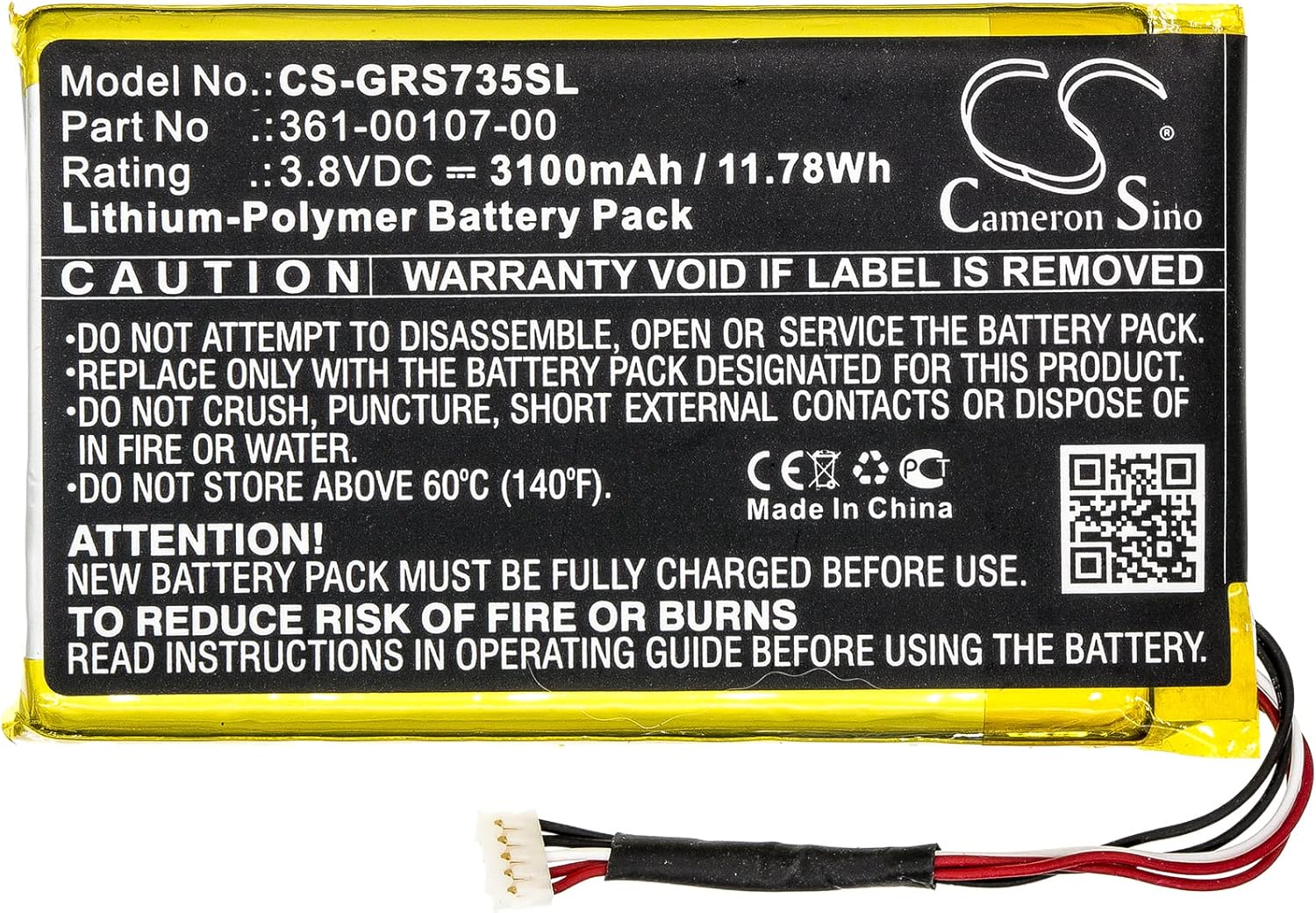 CS Cameron Sino Replacement Battery for Garmin 0100173510