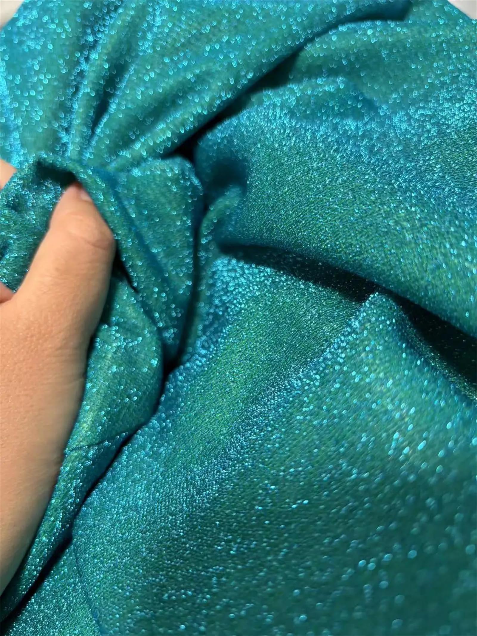 1 Yard 1.5M di Larghezza Turchese Shimmer Glitter Tessuto Maglia Maglia for Abiti Formali Fondali Festa di Nozze Decorazione della Tenda(Light Gold,M)