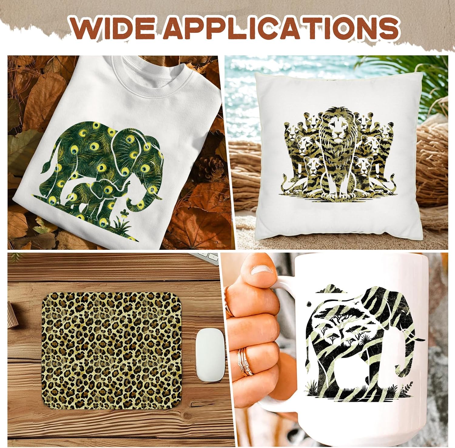 HTVSTD Animal Print Sublimation Transfer Ink Paper 12pcs 12 * 10in image 5