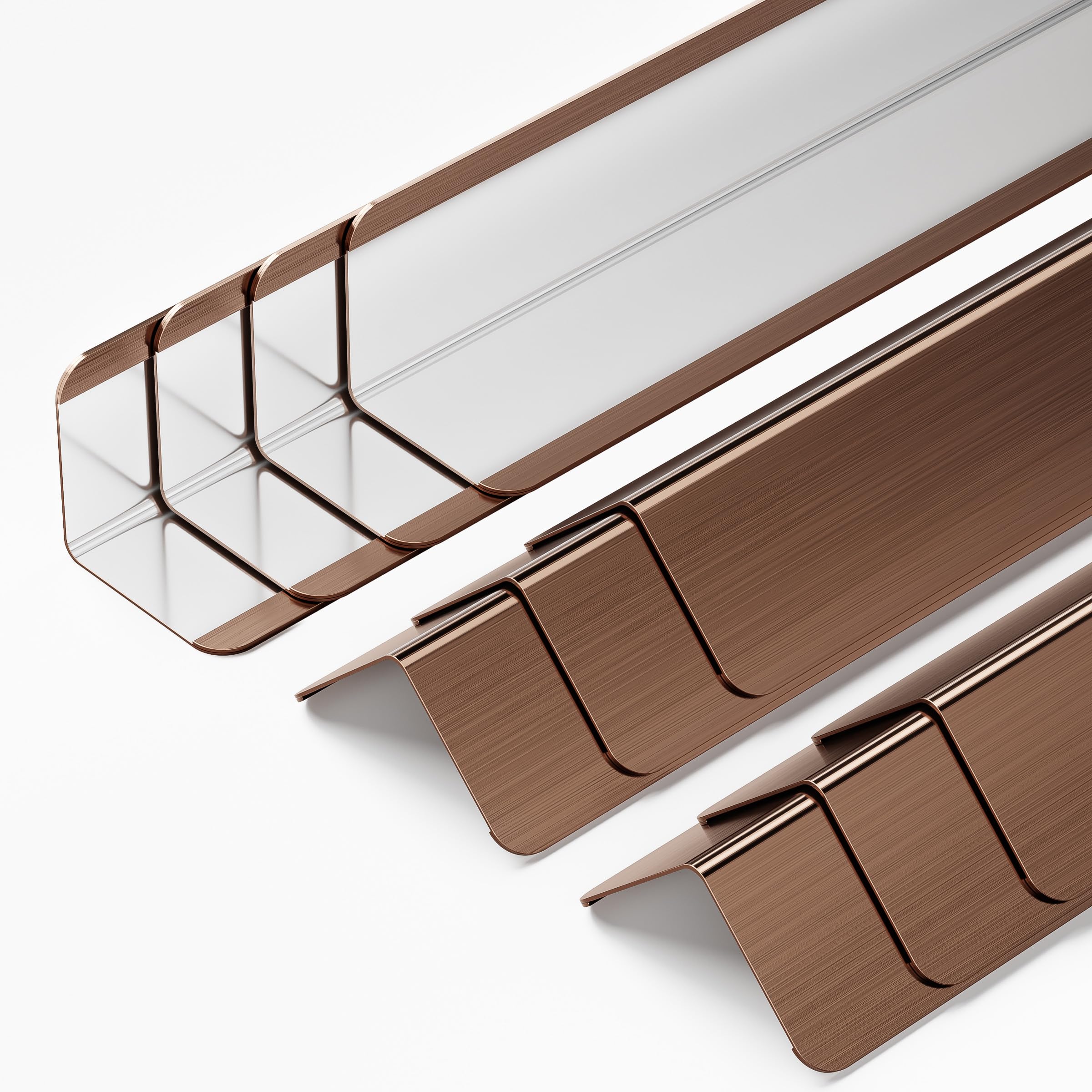 10pcs Wall Corner Guards 2x2x72 Inches 304 Stainless Steel Heavy Duty Rounded Corner Protector, Smooth Folded Edge Design for Wall Protection Copper Red
