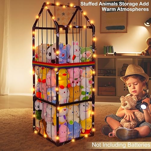 Miniatura 2 de Almacenamiento de animales de peluche, organizador de almacenamiento de juguetes de Unicorn Castle PVC para niños, almacenamiento de juguetes para