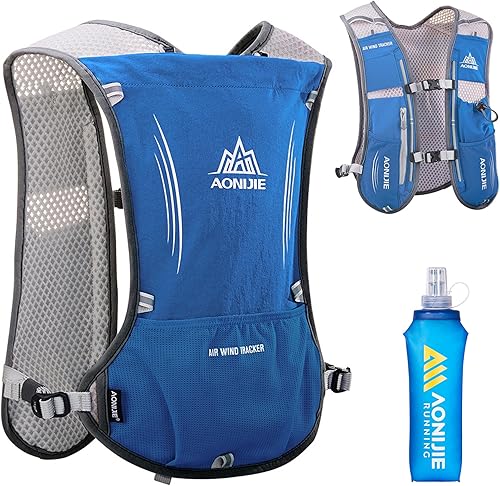 AONIJIE Chaleco de hidratación con capacidad de 5 L, diseño de múltiples bolsillos, transpirable y ligero, paquete para deportes al aire libre