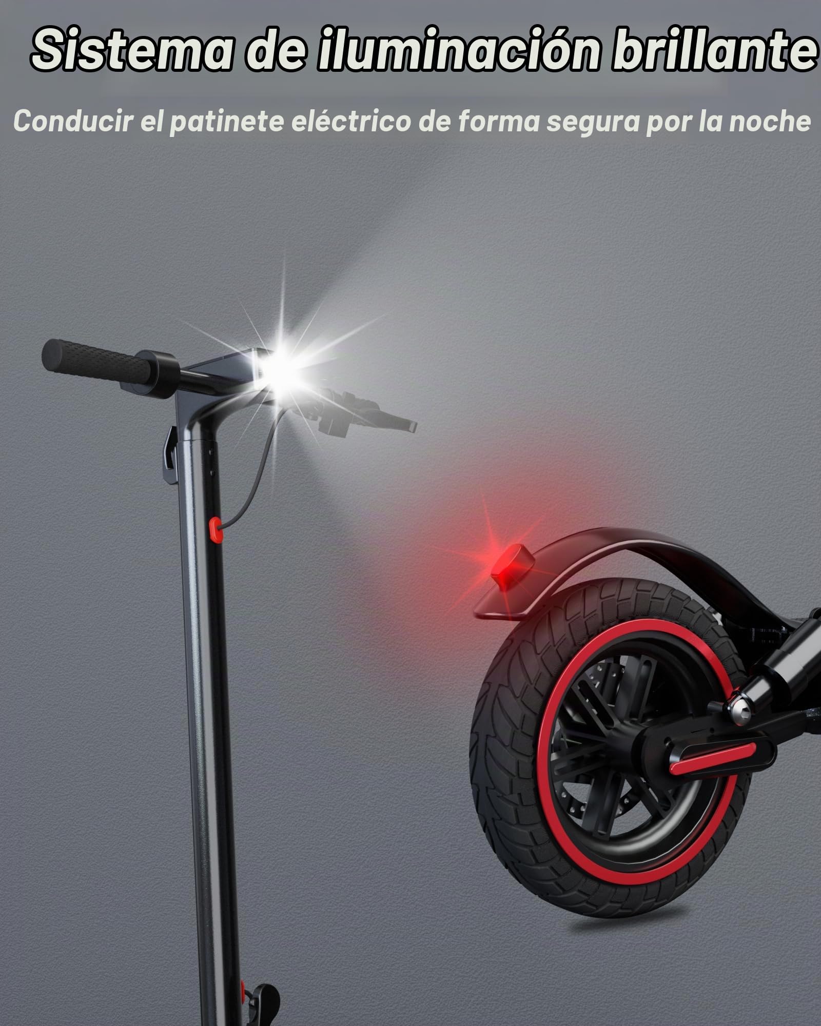 QNQ Patinete eléctrico para adultos, 8,5/10 pulgadas, pantalla LED, función de aplicación, máx. 20 – 35 km, alcance de 20 km/h, carga de 120 kg, sistema de frenado dual, plegable para viajeros