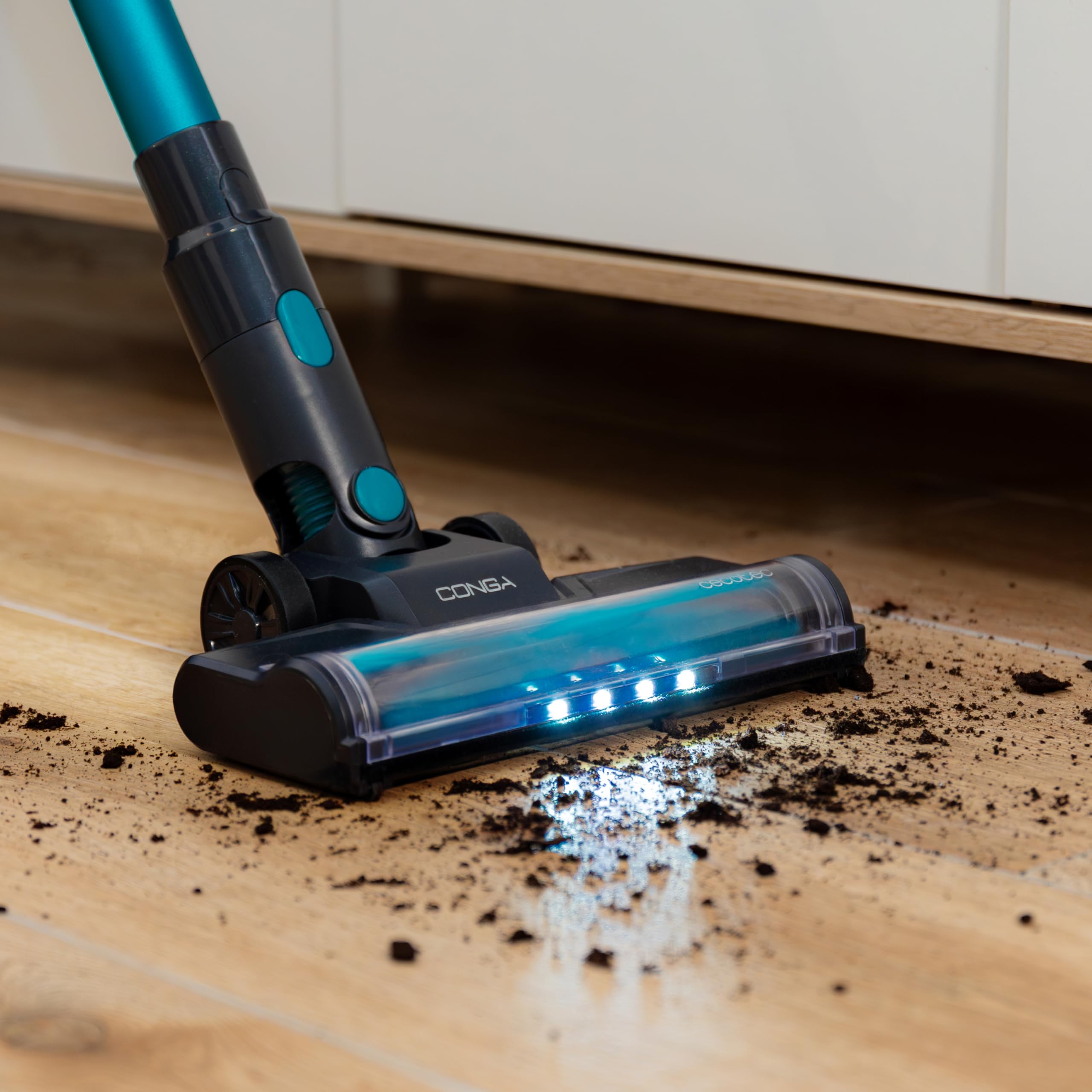 Cecotec Aspiradora Escoba Sin Cable Conga Rockstar 1500 Horizon X-Treme XL. 215W Potencia Total, Autonomía 60min, Cepillo Mixto, 2 Modos de Succión, Parallel Cyclone System, Depósito 600ml