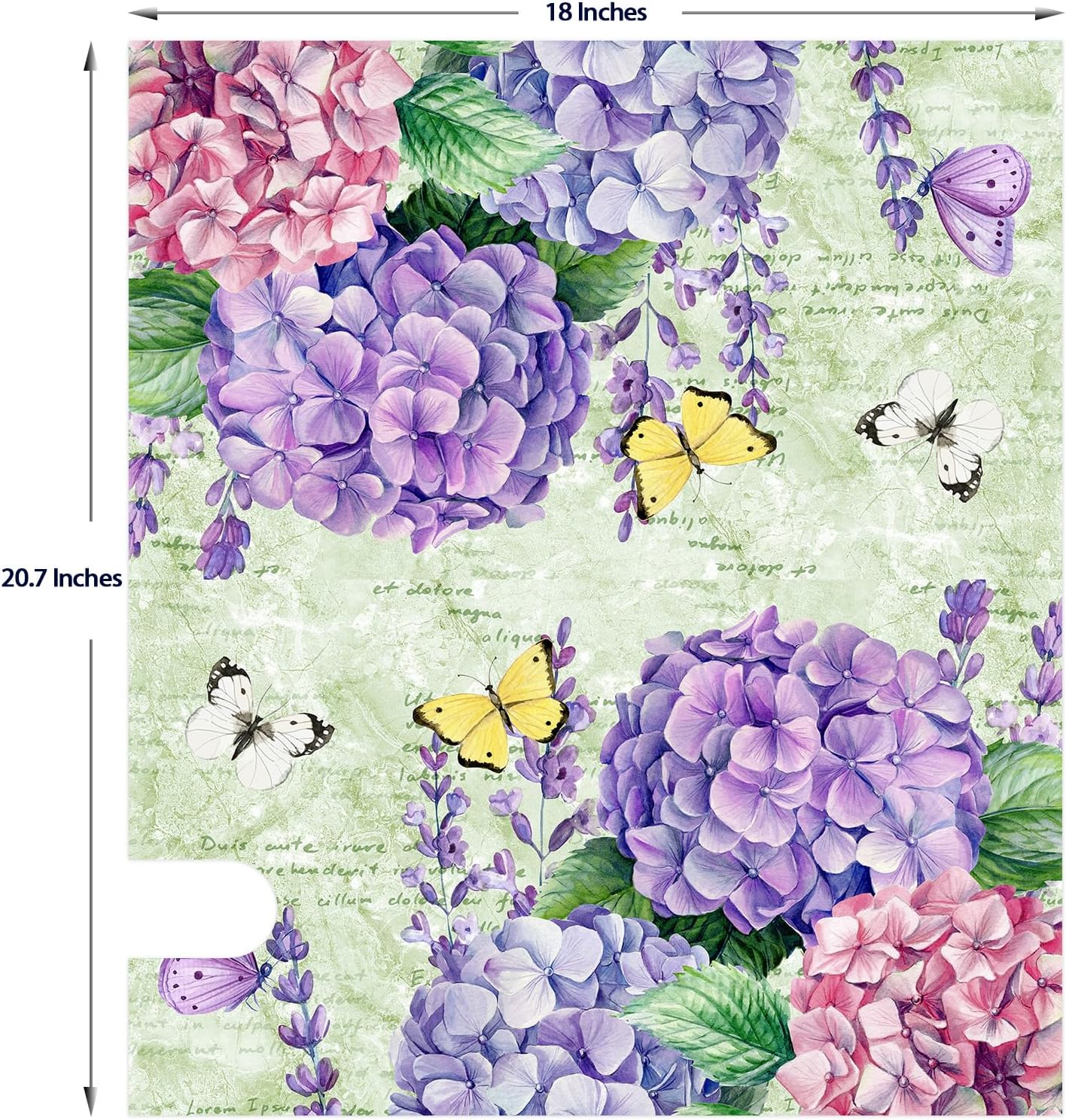 Texupday Hydrangea Floral Butterfly Decoration Mailbox Cover with Magnetic Strip Spring Summer Flower Mailbox Wraps Post Letter Box Cover Standard Size 21" X 18" for Garden Outdoor Yard Decor