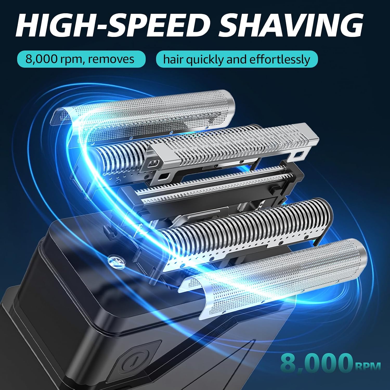 Electric Foil Shavers for Men, Mini Electric Razor for Face with LED Display & Fast Charge, Wet/Dry Foil Shaver 3 Floating Blades IPX7 Waterproof Cordless Razor ElectricShaver Travel Home, USB Type C