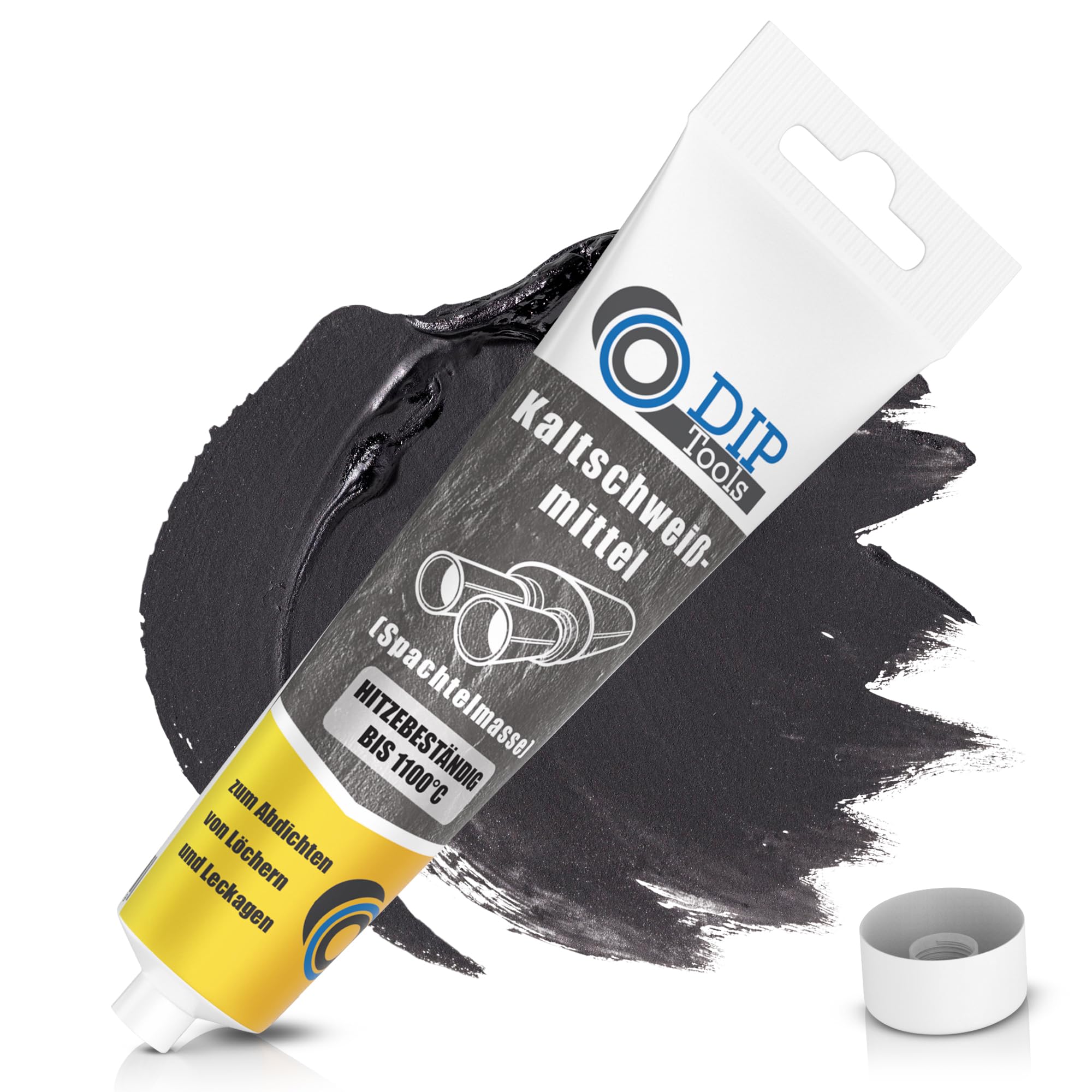 DIP Tools Kaltschweißmittel 150g, korrosionsbeständig & hitzebeständig bis 1100°C, Paste Reparaturpaste Kaltschweißmasse Metallkleber Knetmetall Kaltmetall, für Stahl Metall Aluminium