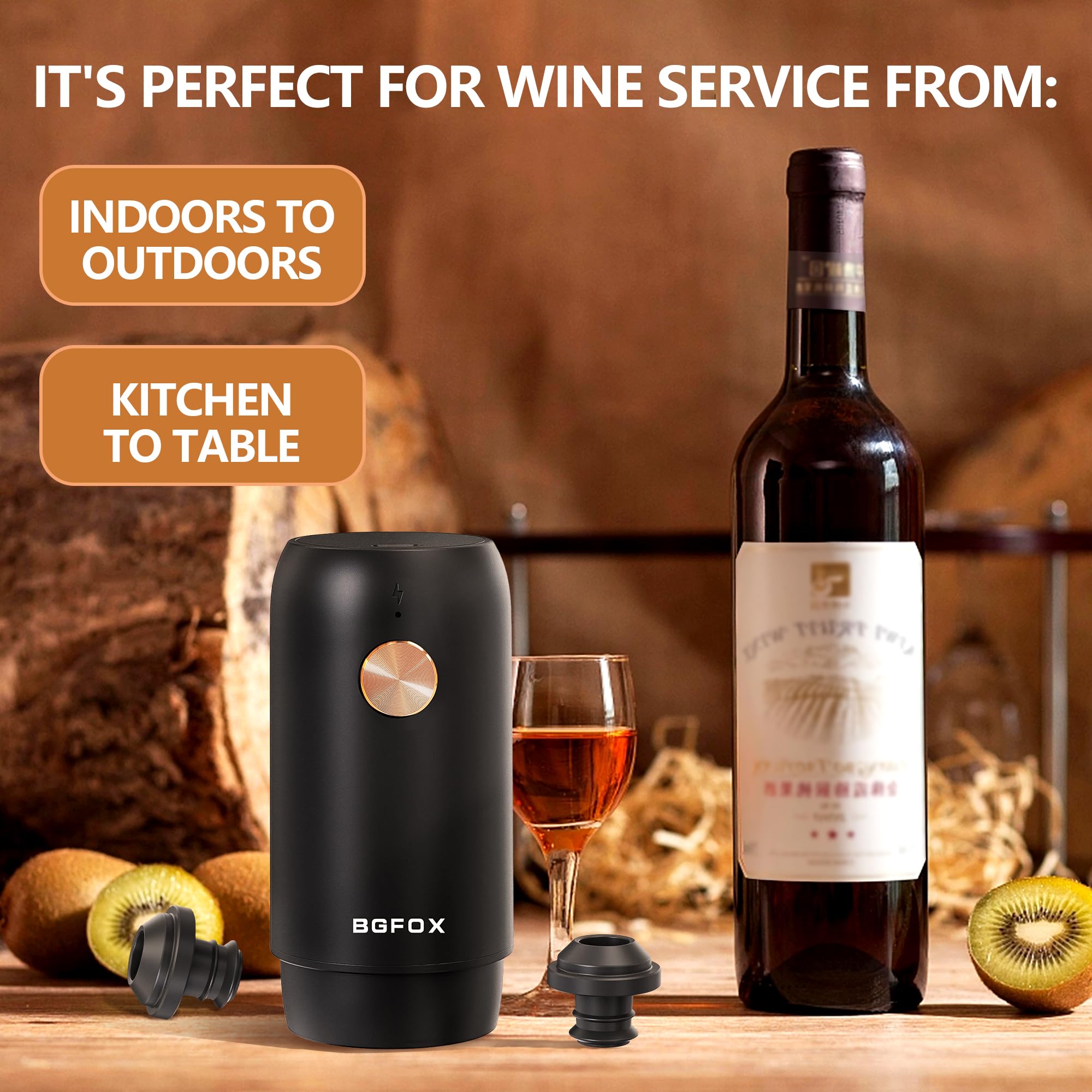 Bomba eléctrica de ahorro de vino con 4 tapones de vacío reutilizables, tapón automático de botella de aire de vino, sellador de botellas recargable mantiene el vino fresco, regalos para los